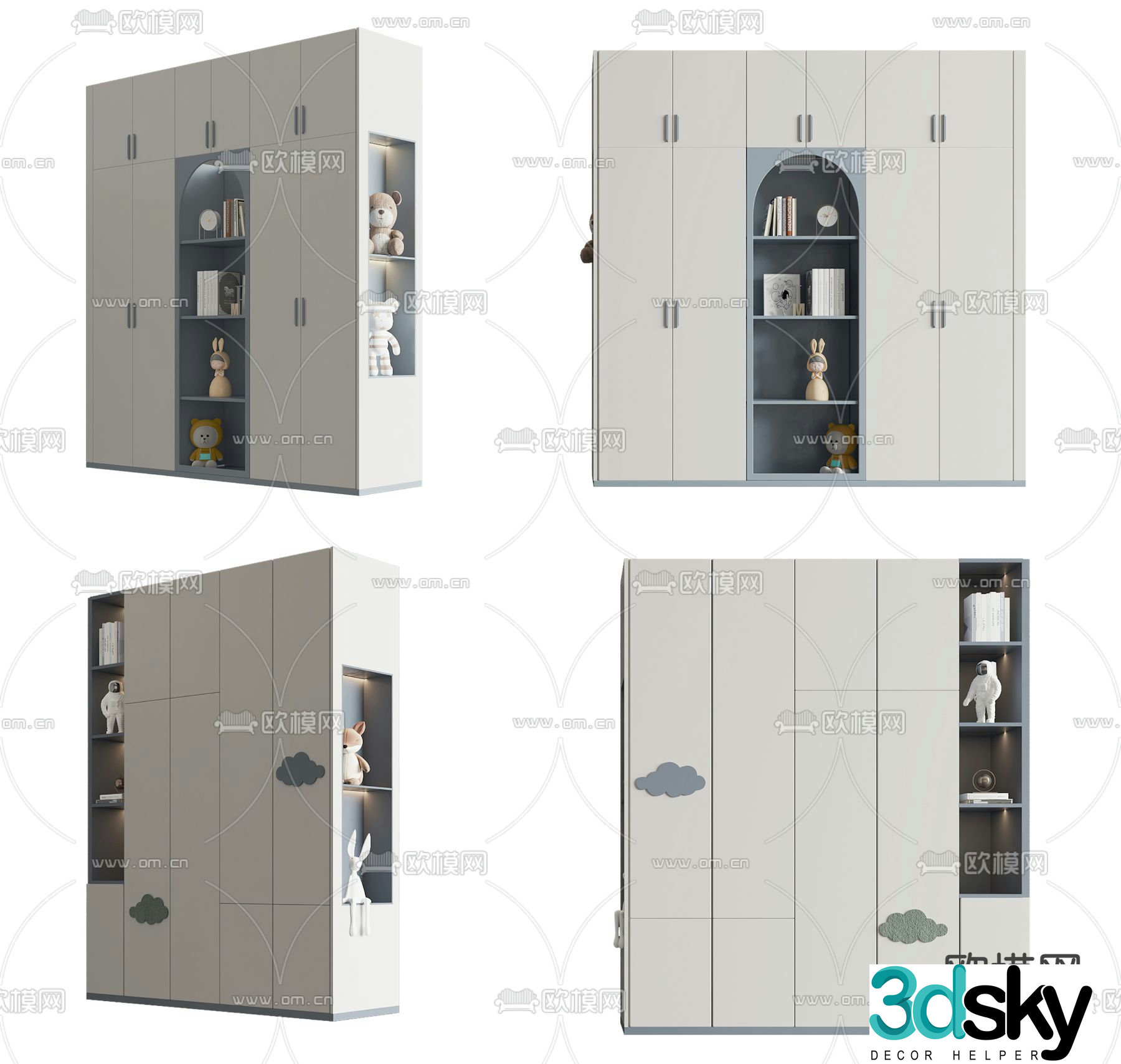 Modern children’s wardrobe 3d model