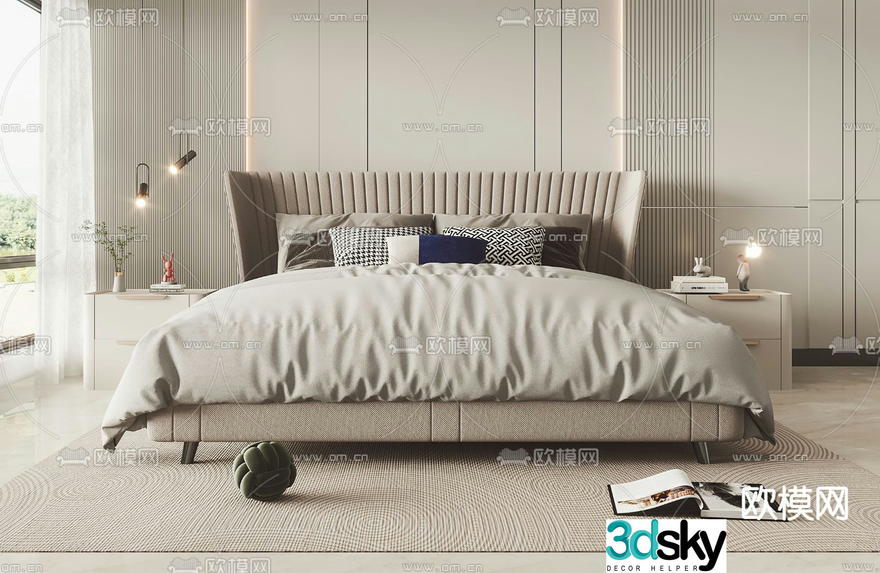 Poliform double bed 3d model