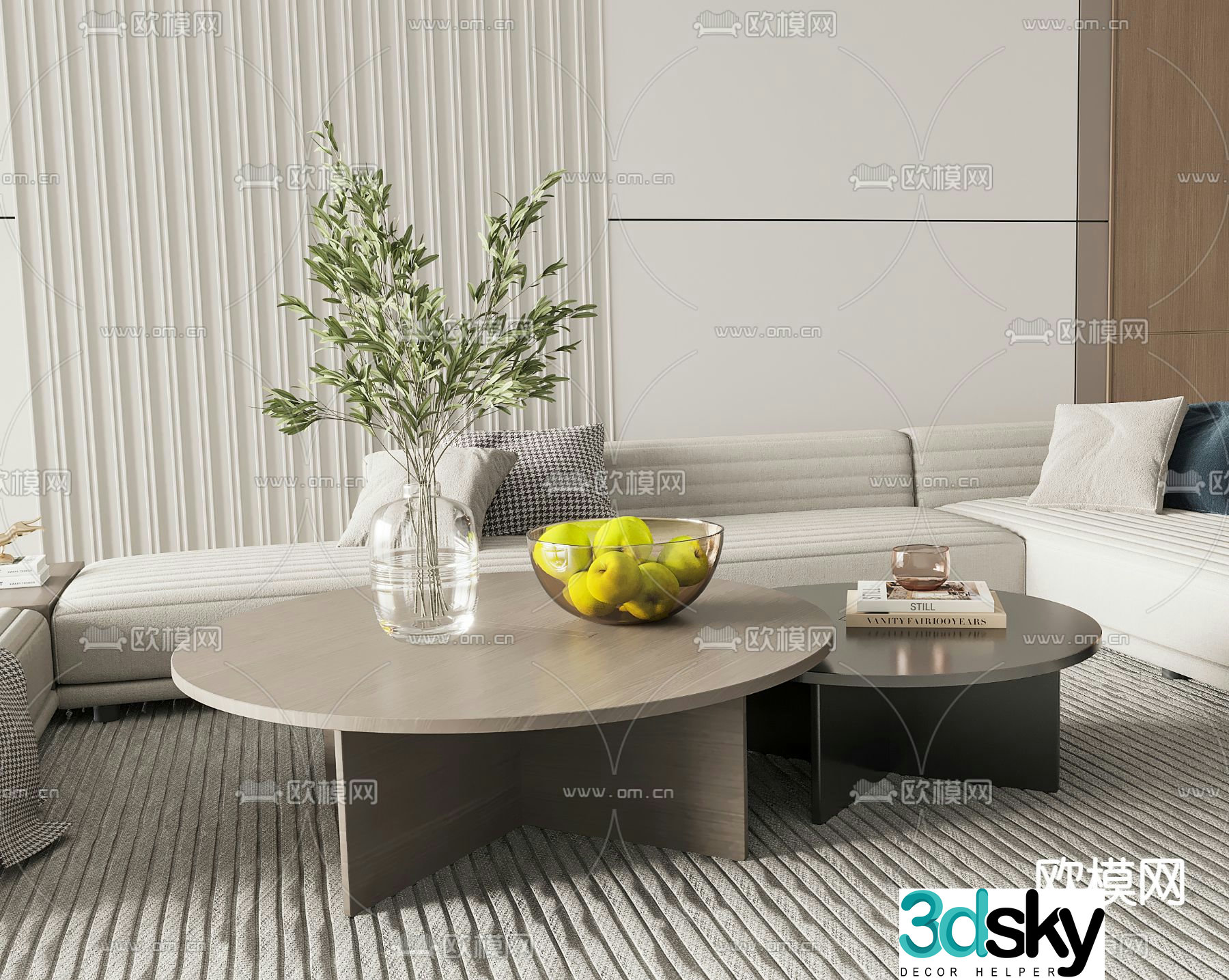 Poliform marble coffee table 3d model