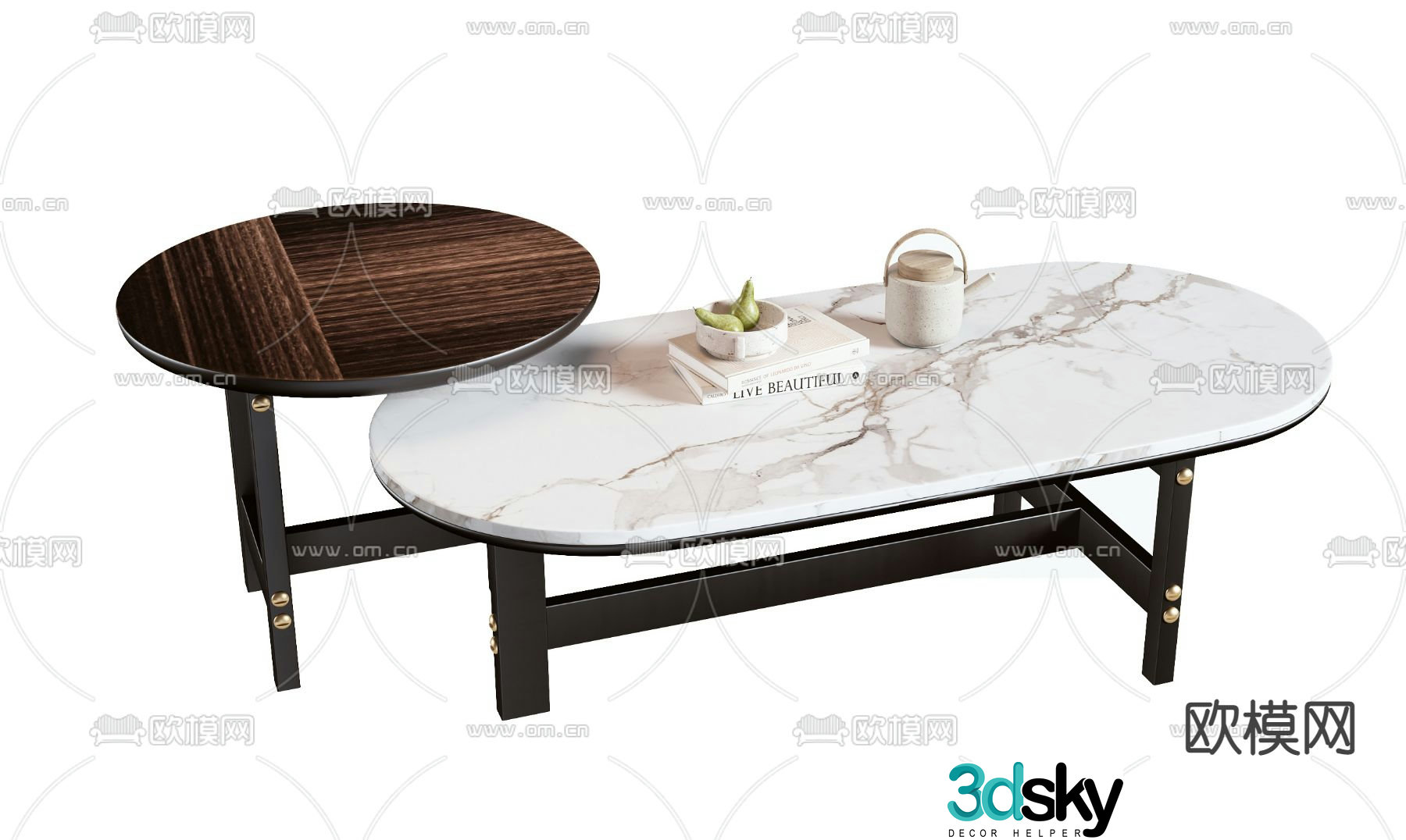 MISSANA modern marble coffee table 3d model