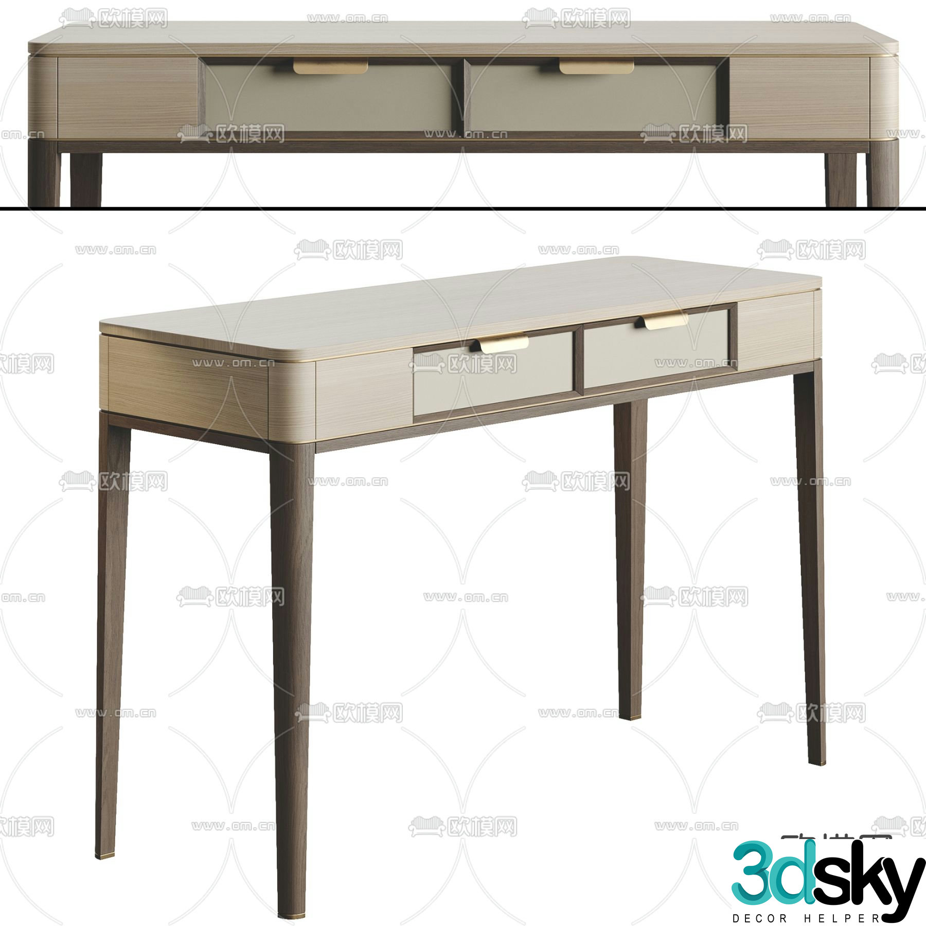 Poliform Dressing Table Desk 3d model