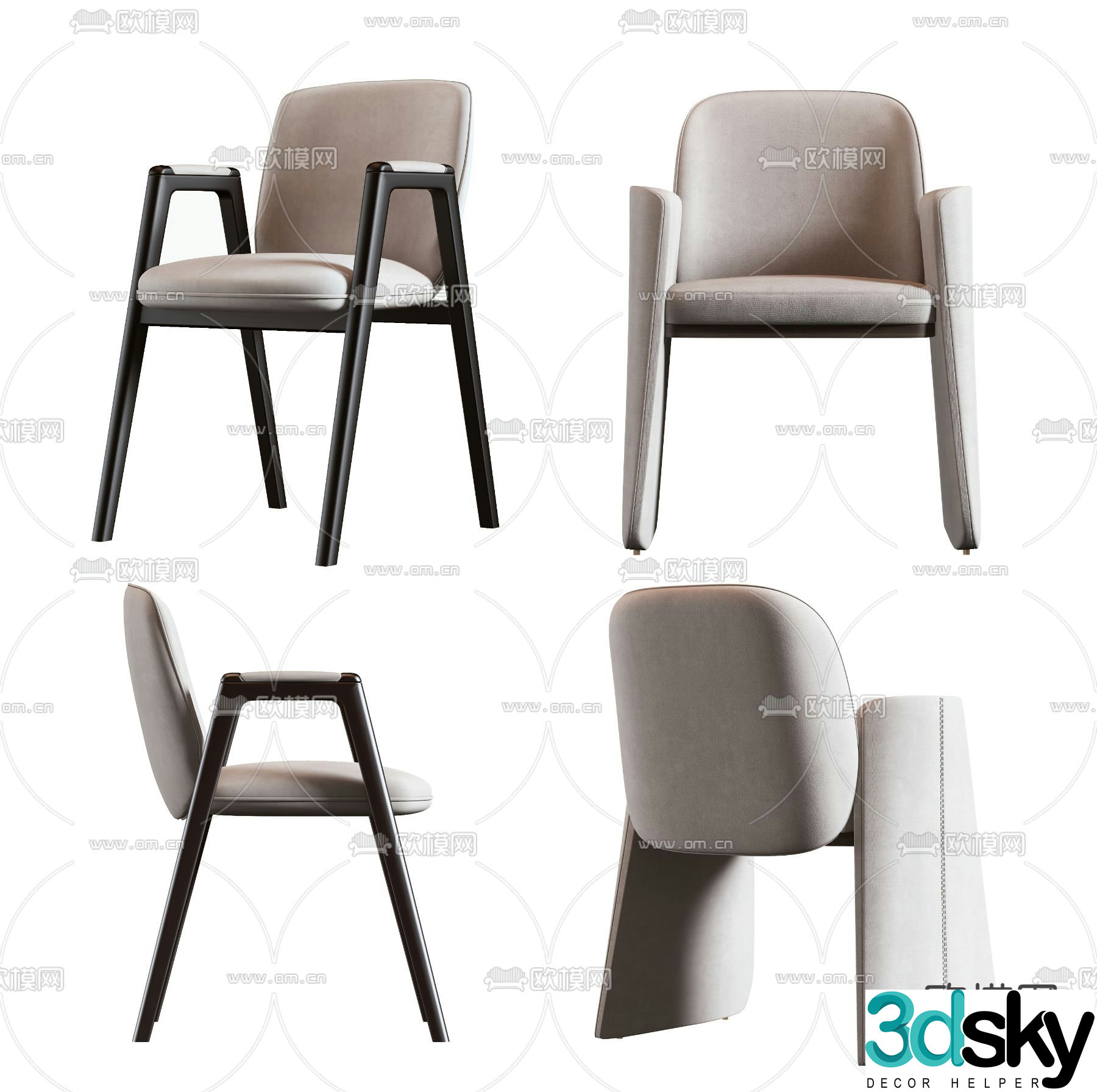 Pertica modern leisure chair single chair 3d model