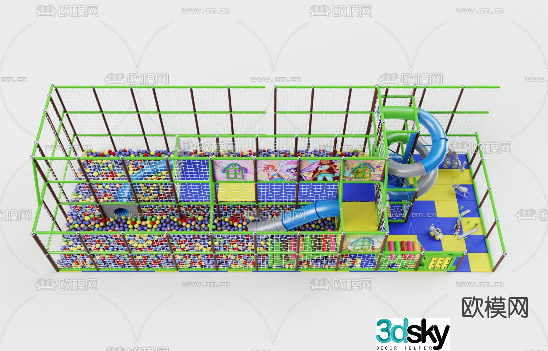 Modern children's play equipment 3d model
