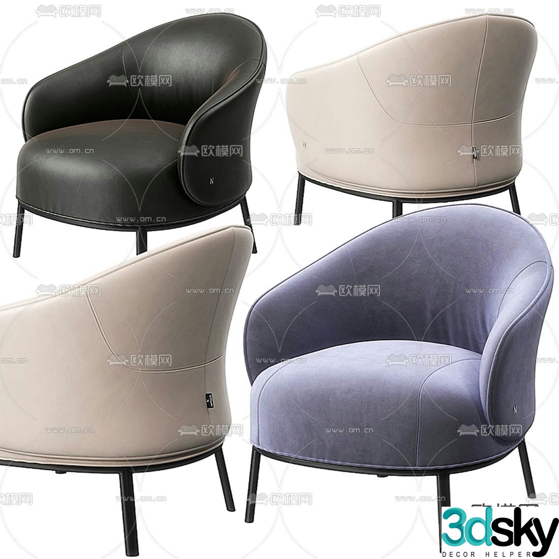 Natuzzi leisure chair 3d model