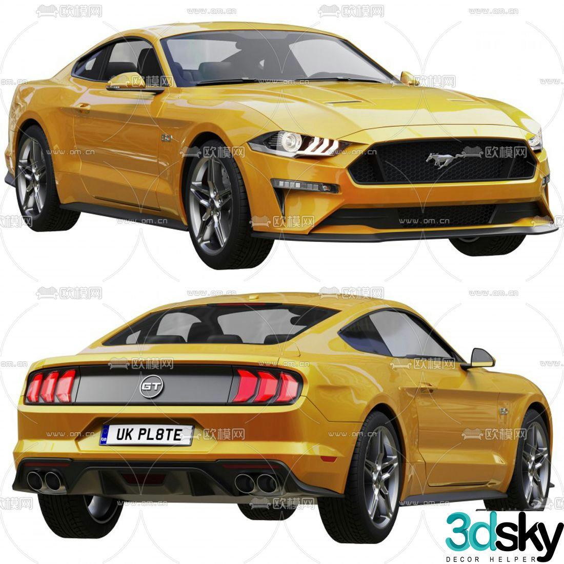 mustang car sports car 3d model
