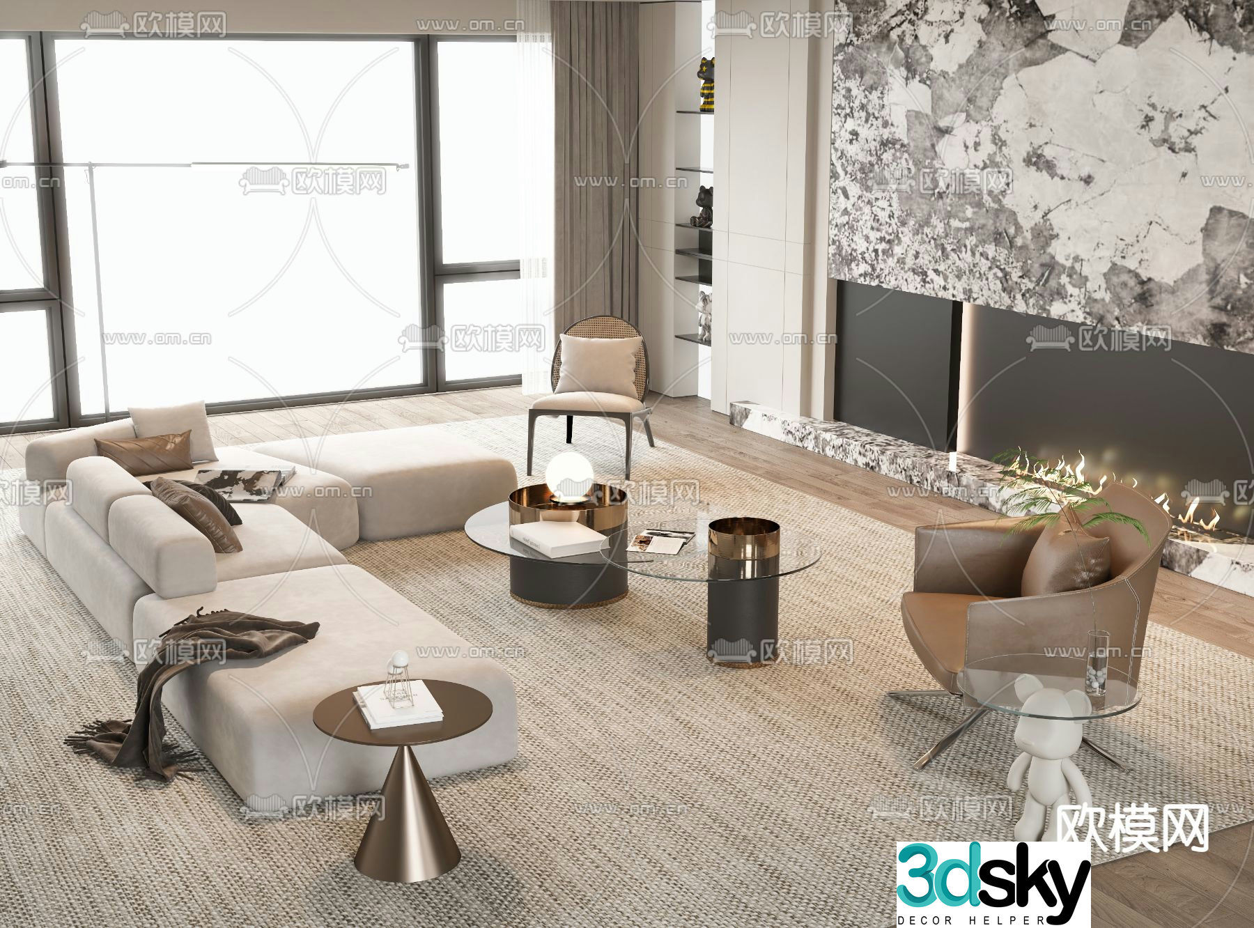 Minotti corner sofa 3d model