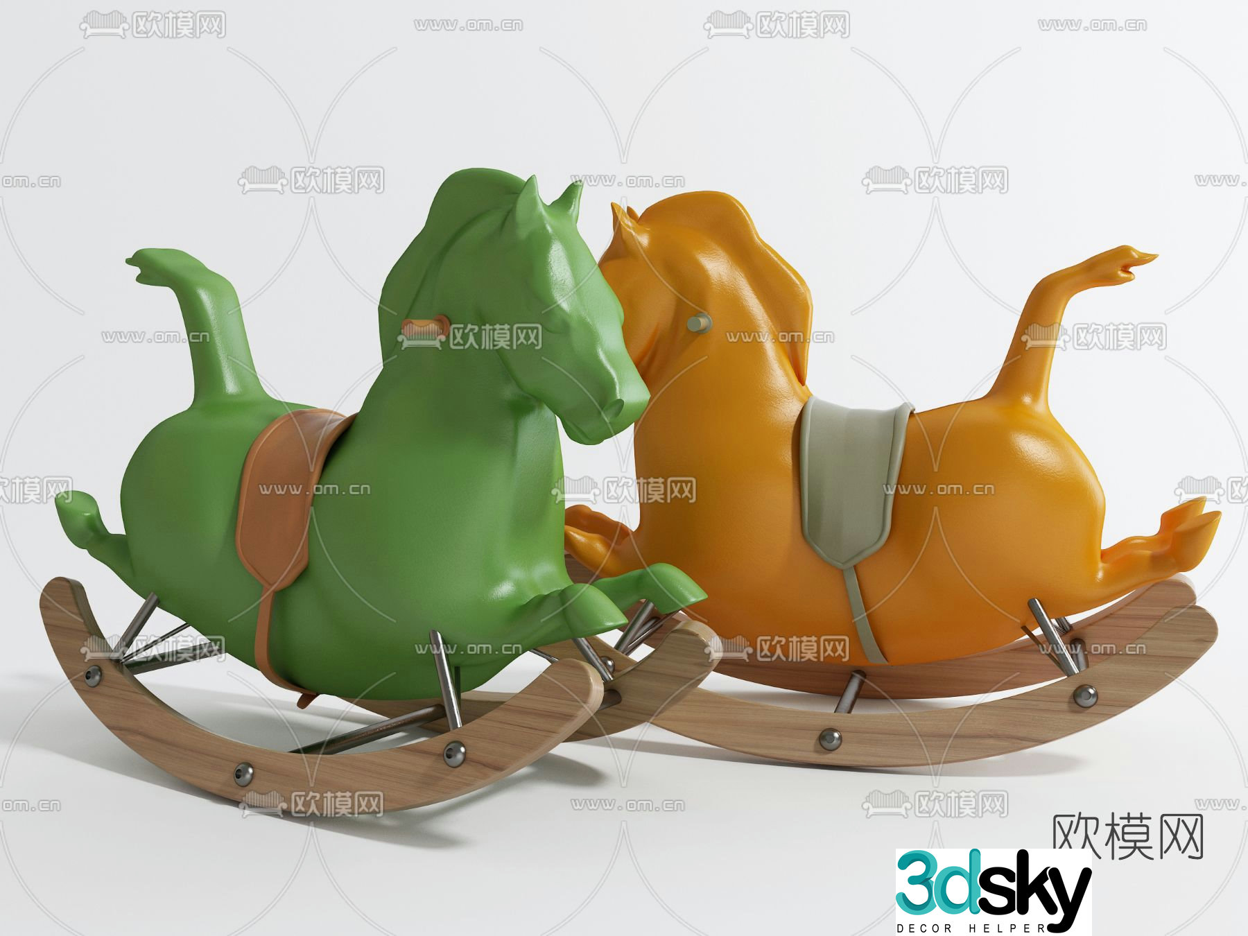 Modern children’s rocking chair 3d model