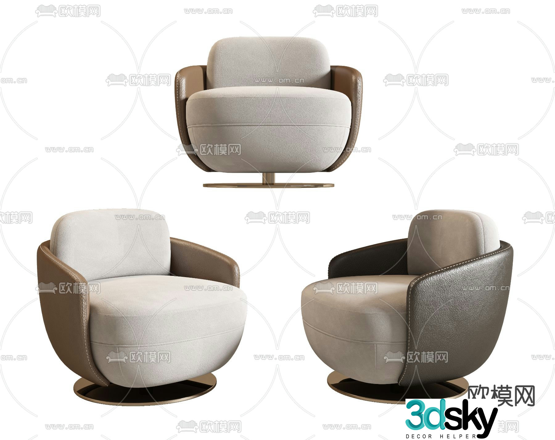 Poliform single sofa 3d model