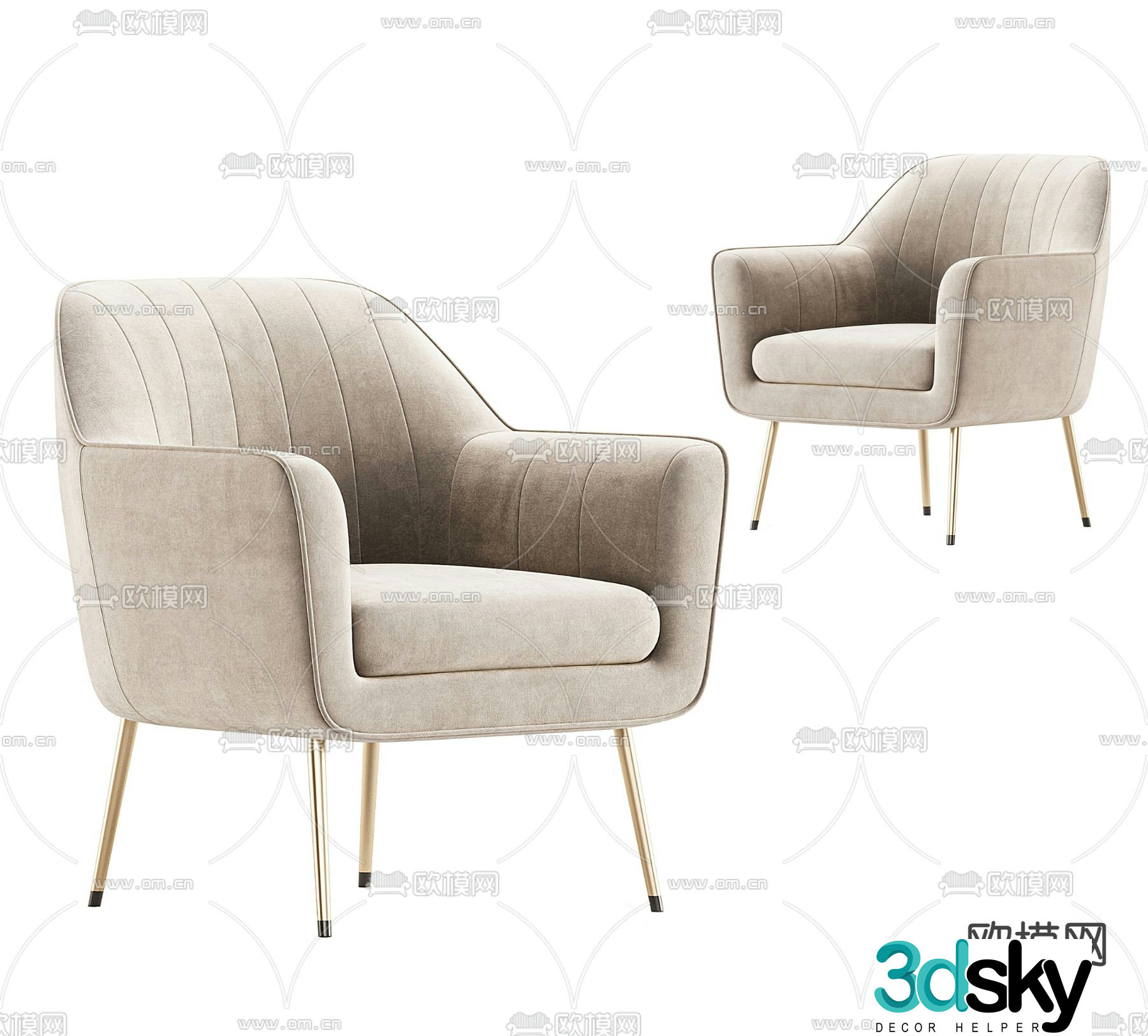 poliform leisure chair 3d model