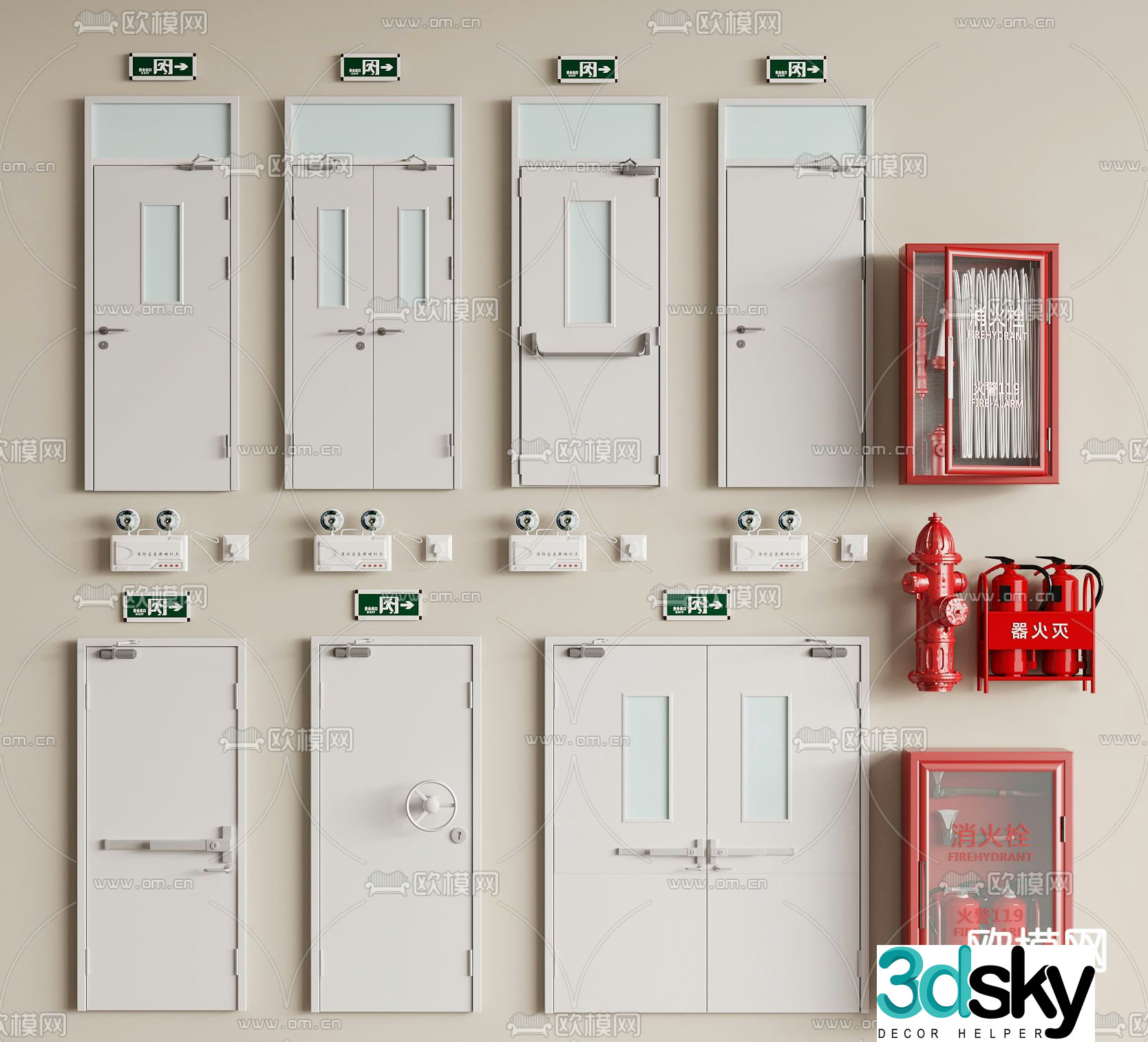 fire door fire door fire equipment 3d model