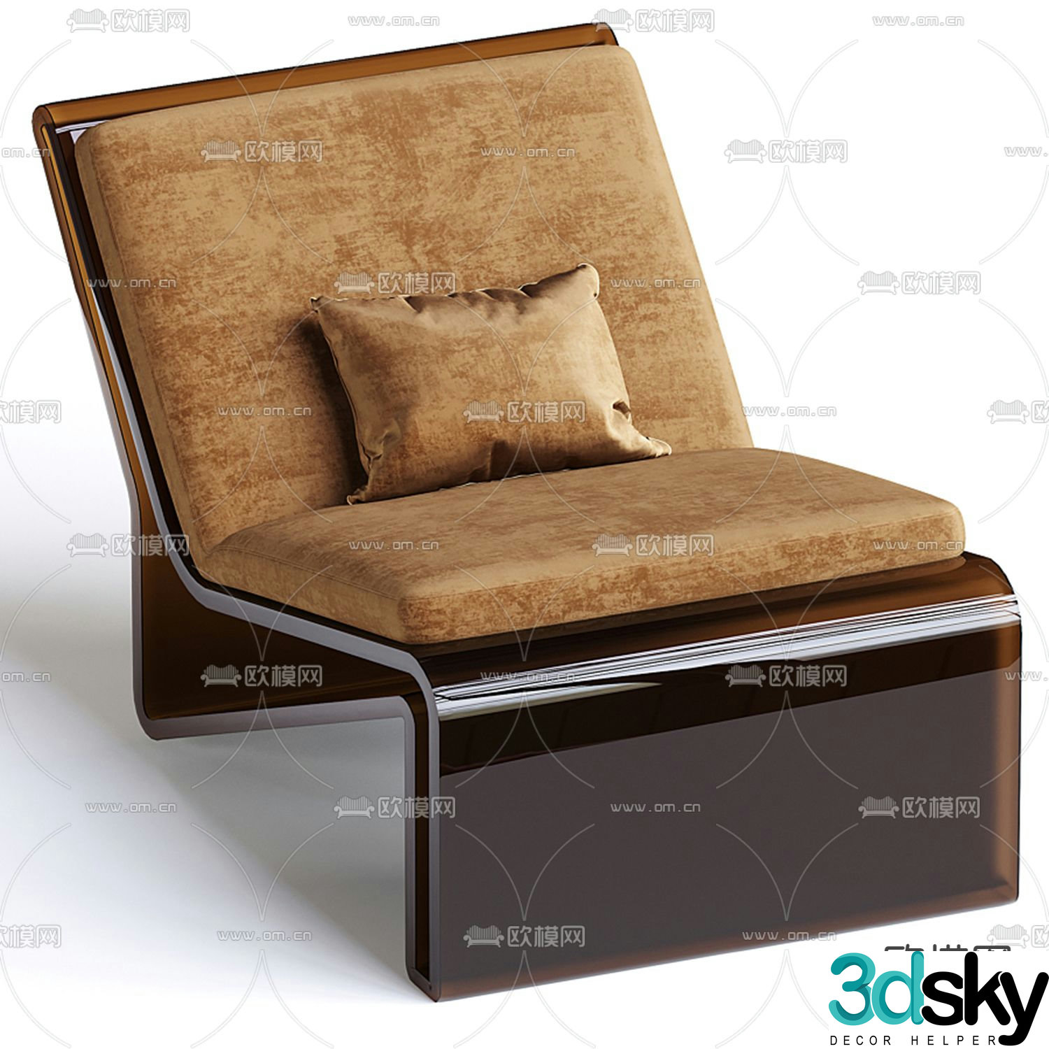 Italian Poliform transparent lounge chair 3d model