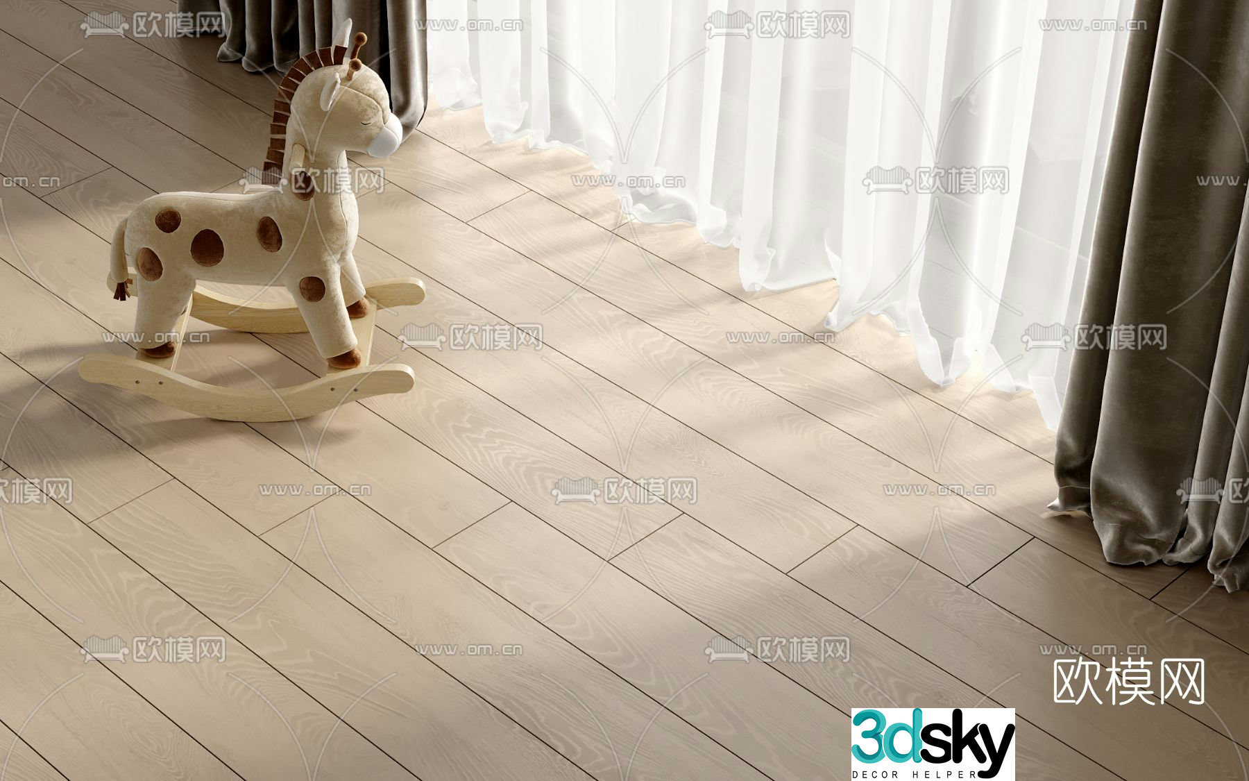 Modern giraffe children’s rocking chair 3d model