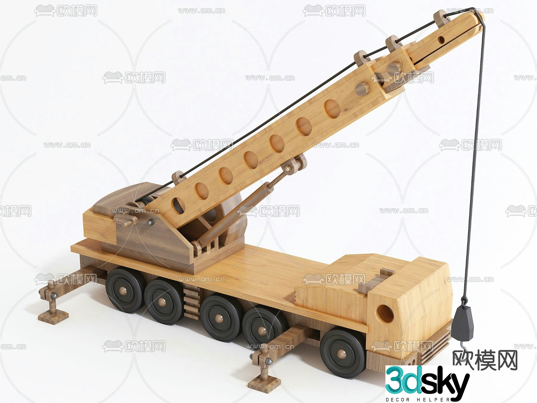 toy crane toy car 3d model