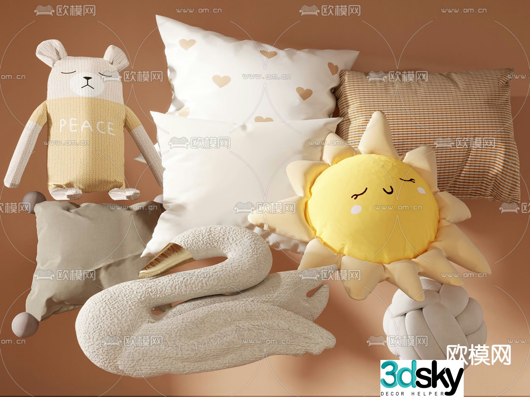 Modern children’s pillow 3d model