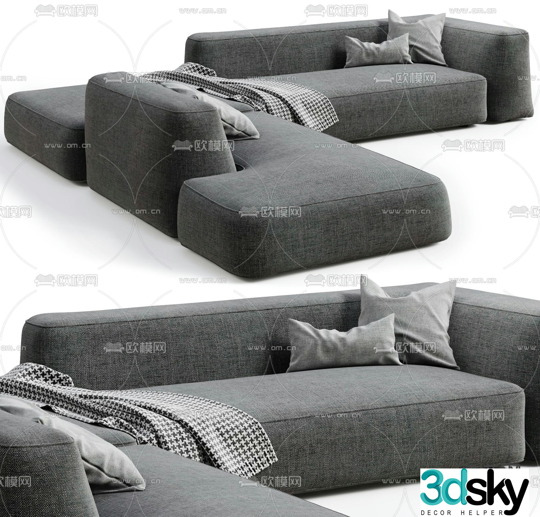 Minotti Brasilia corner sofa 3d model