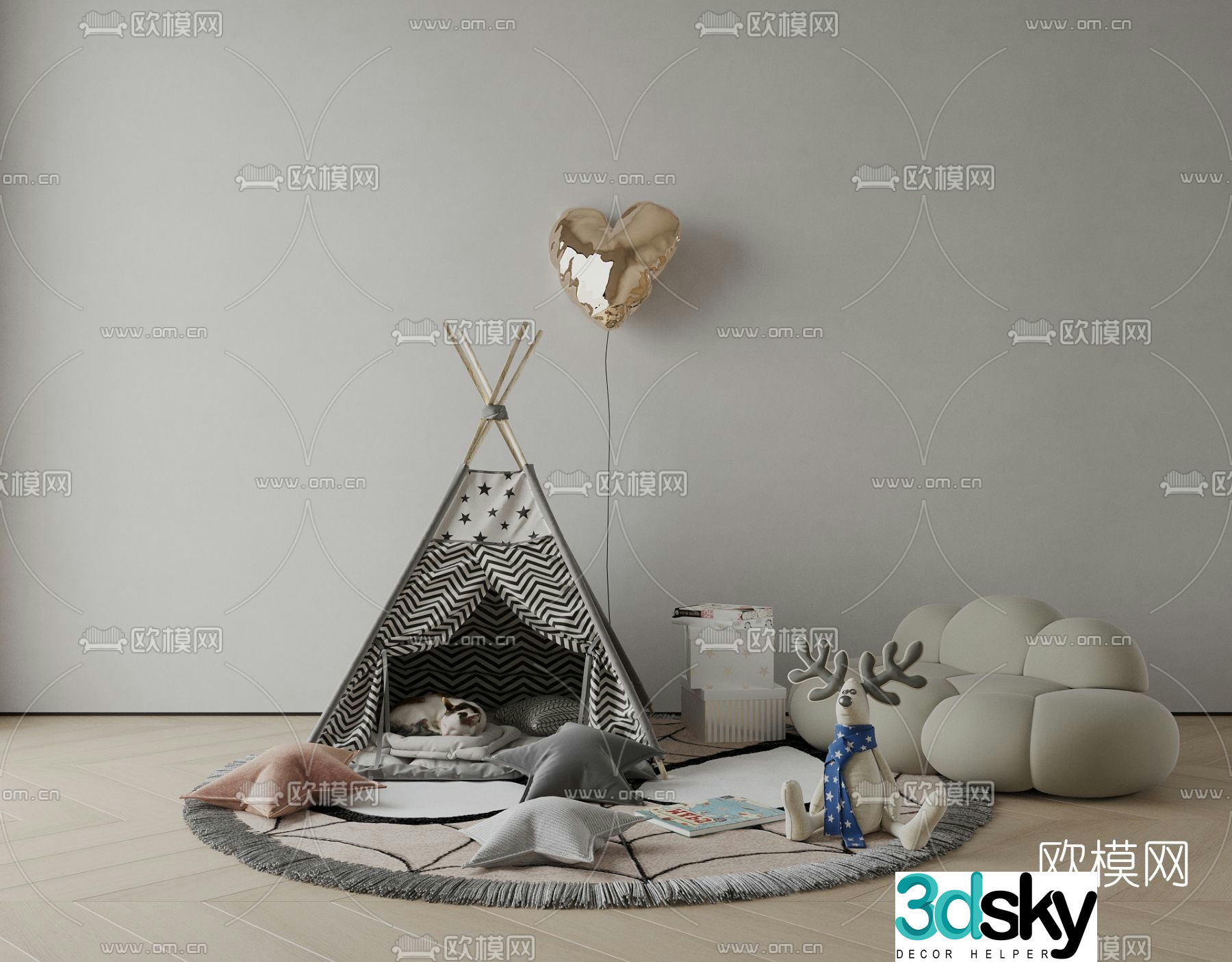 Modern children’s tent 3d model