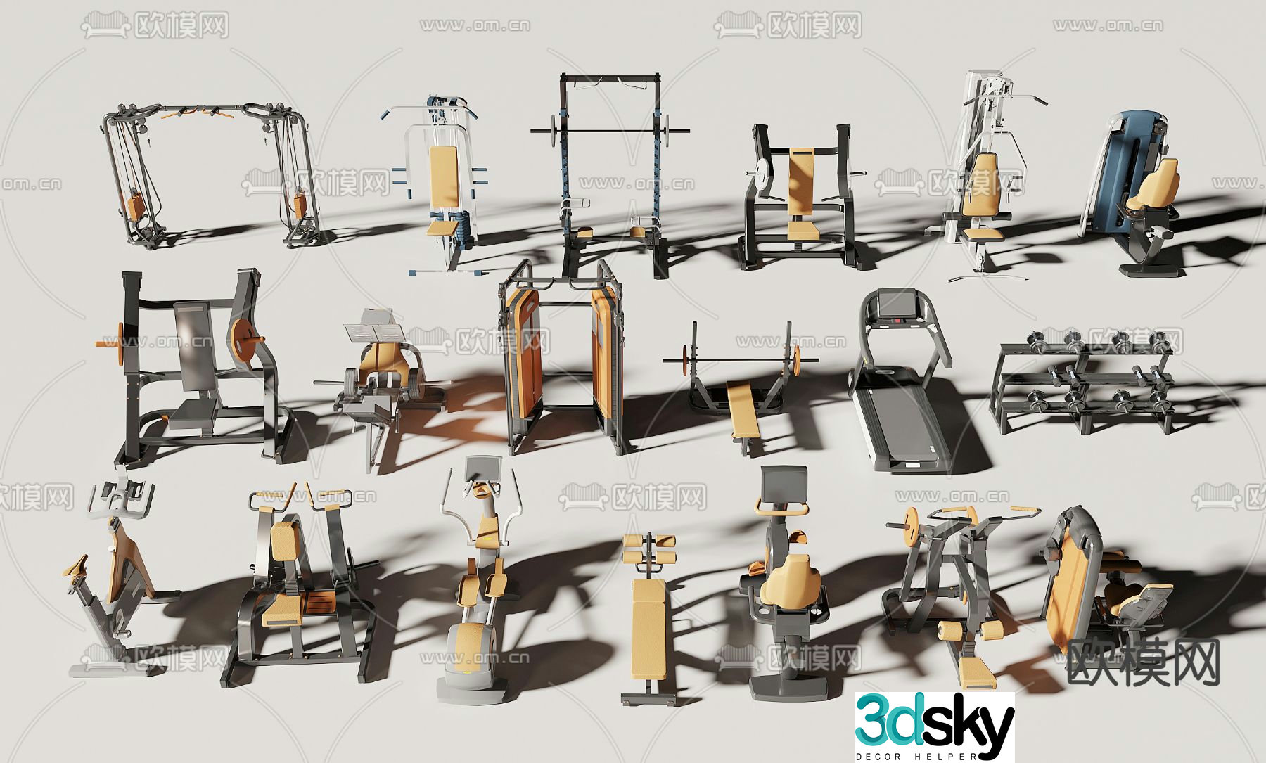 Fitness equipment fitness equipment 3d model