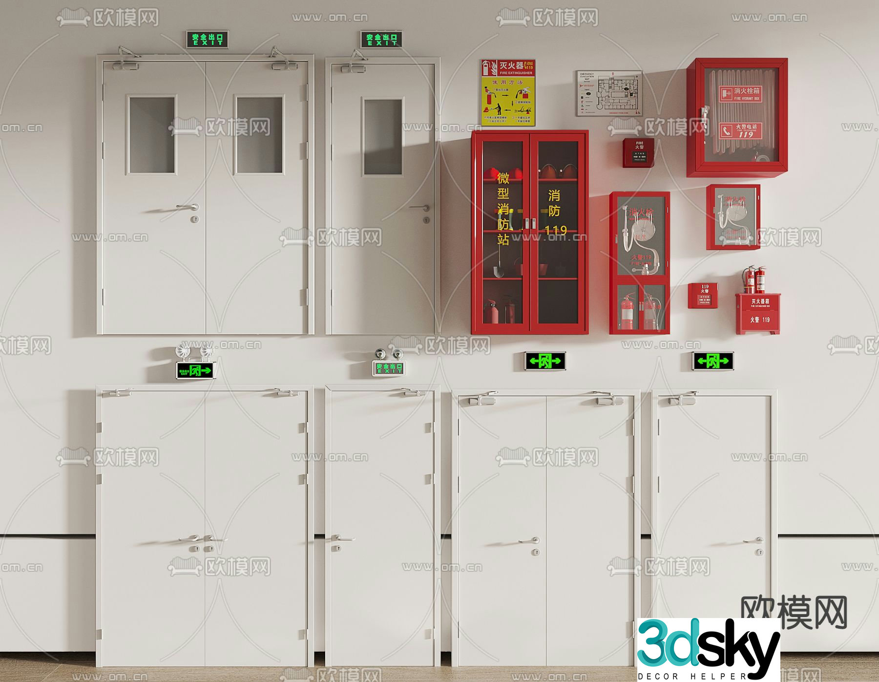 fire door fire door fire hydrant 3d model