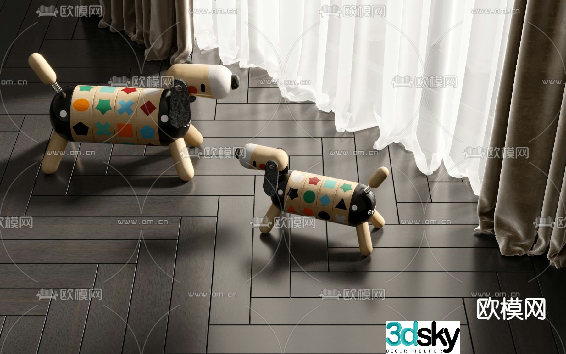 Modern toy puppy 3d model