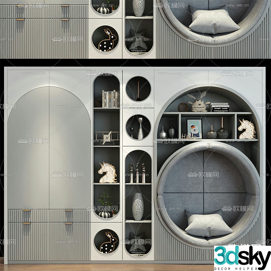 Modern children’s wardrobe wardrobe 3d model