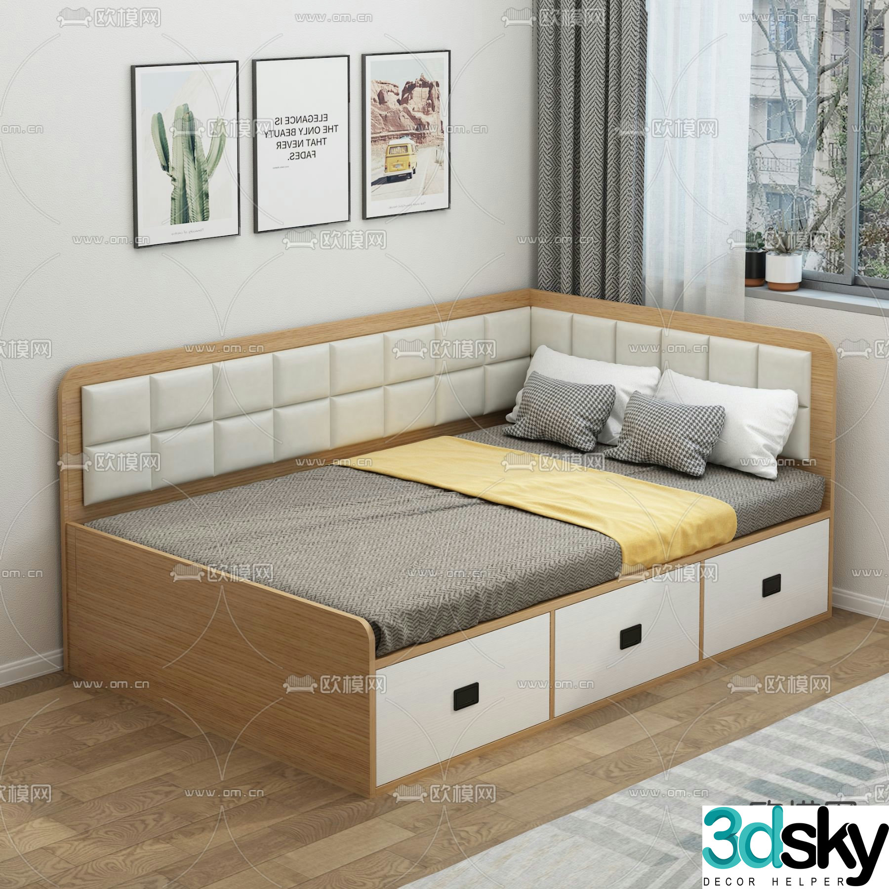 Modern tatami children’s bed 3d model
