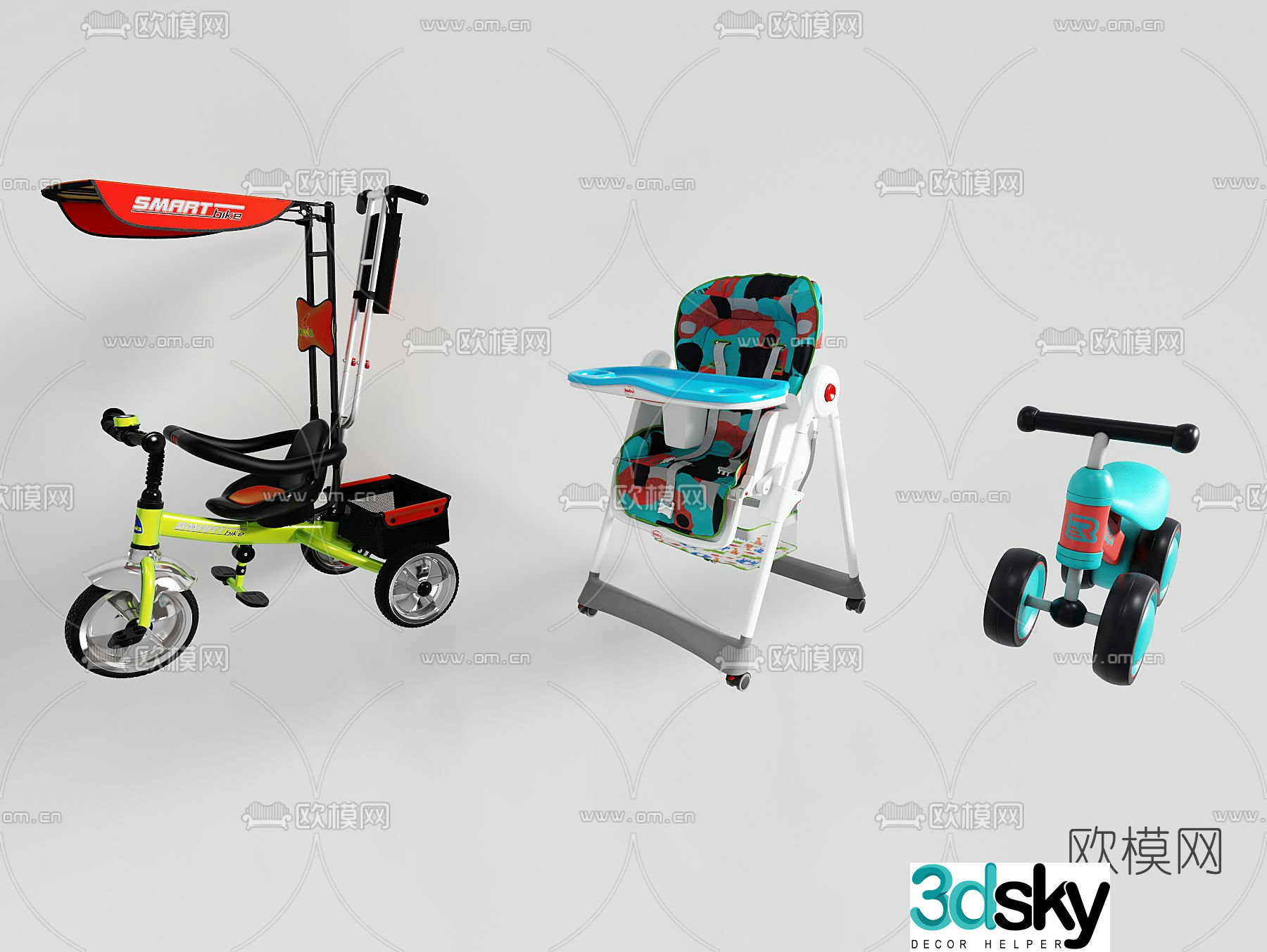 Modern stroller 3d model