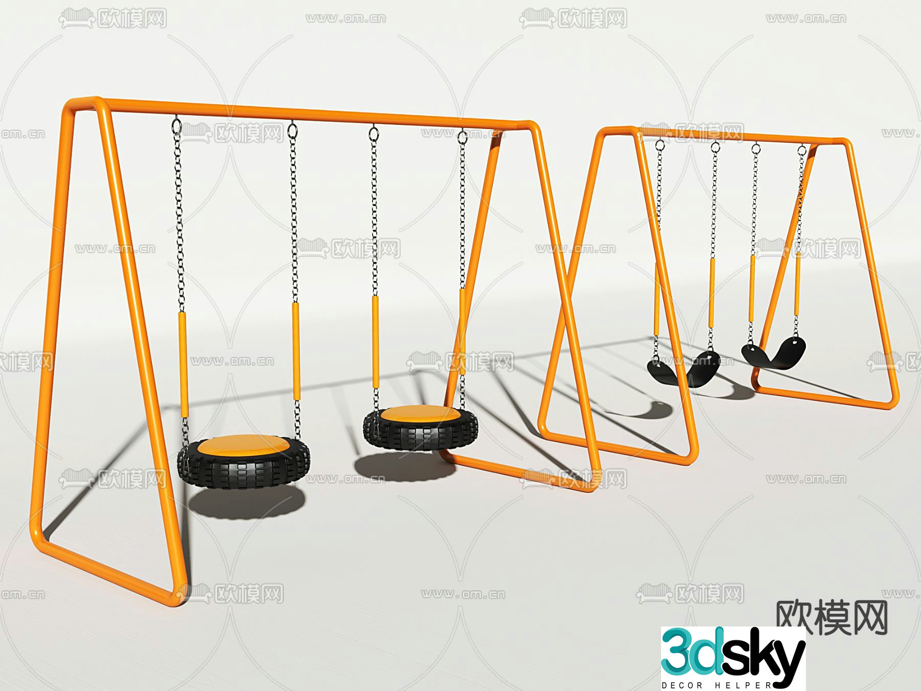 tire swing amusement equipment 3d model