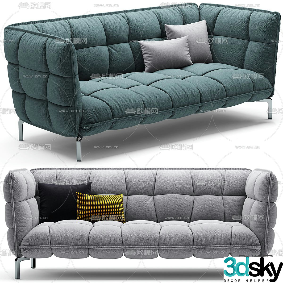 B&B Italia multi-person sofa upholstered sofa 3d model