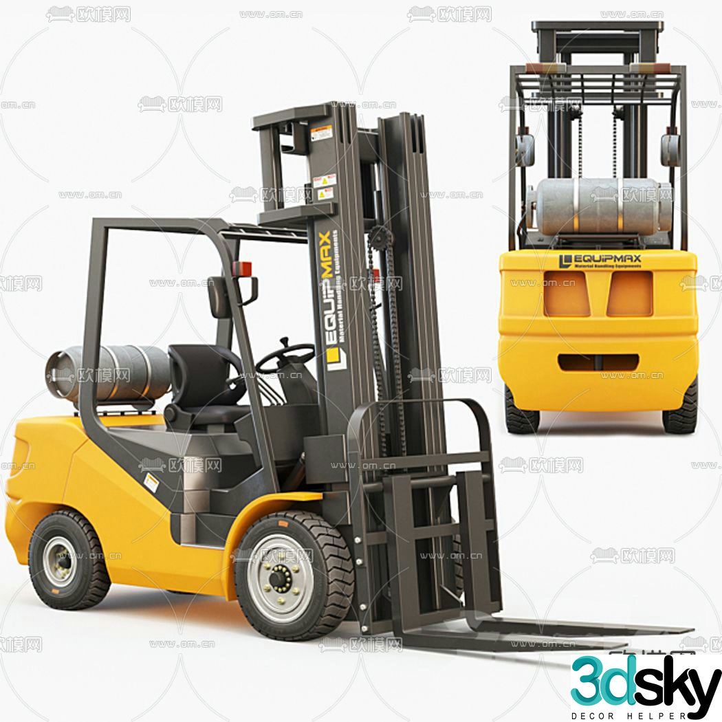 forklift crane trolley 3d model