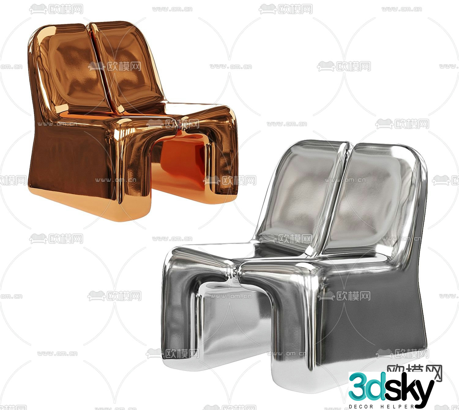 B&B Italia lounge chair armchair 3d model