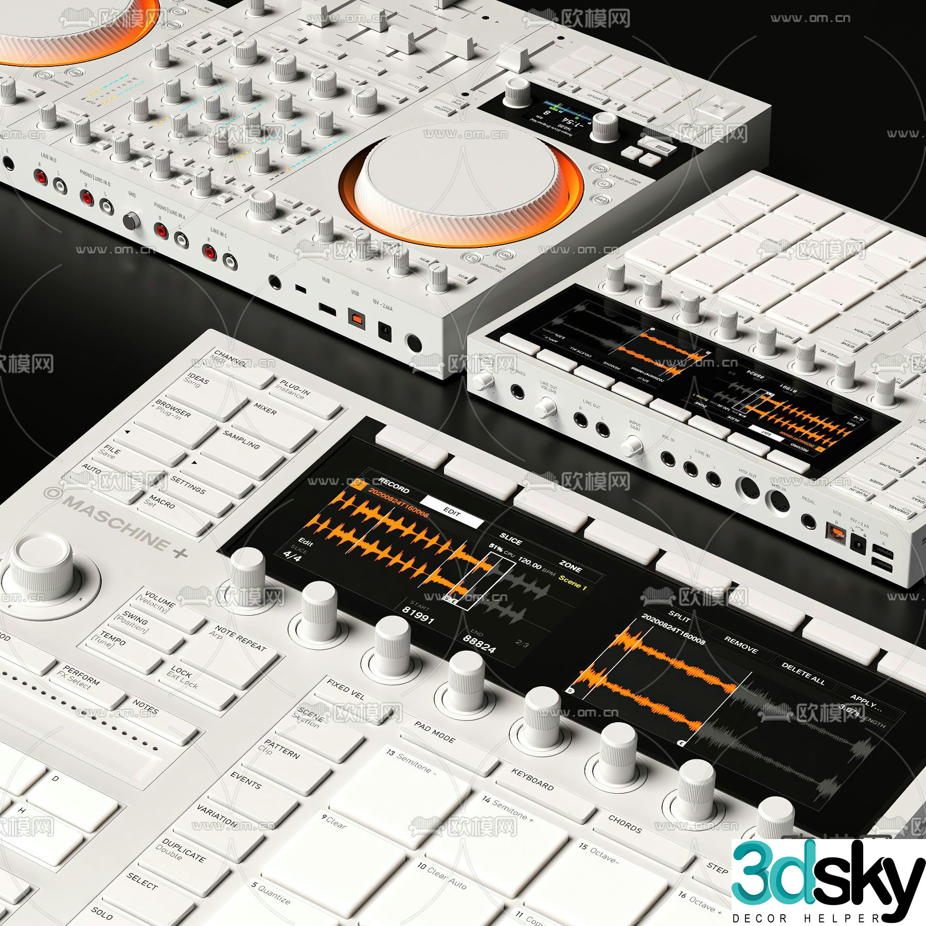 Recording equipment sound console 3d model