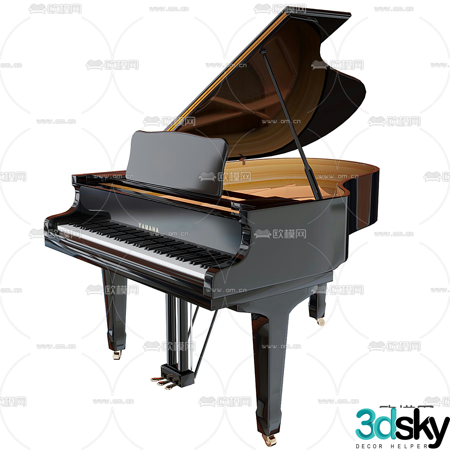 grand piano 3d model