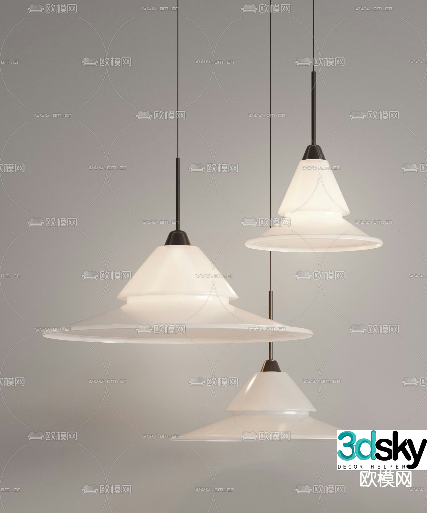 Flos round small chandelier 3d model