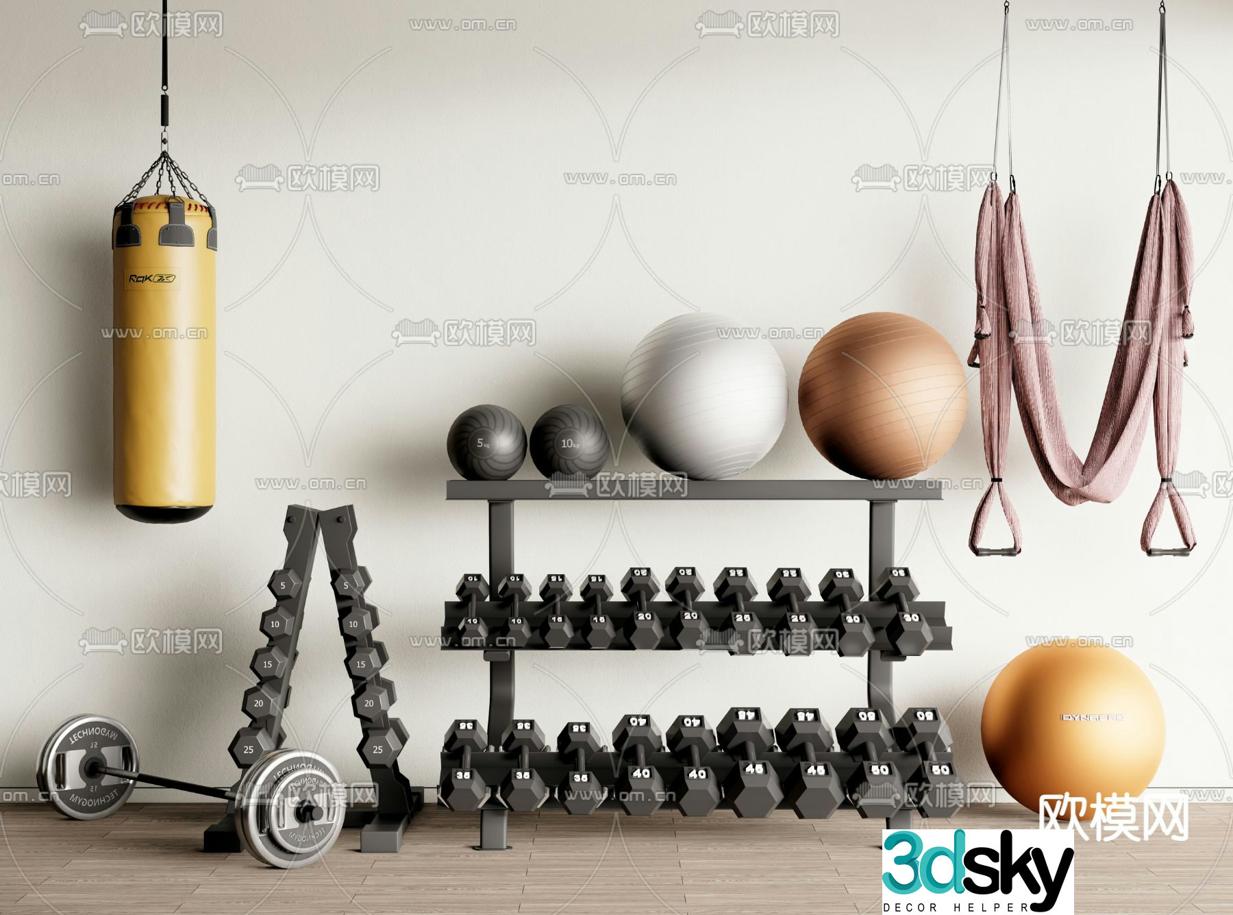 Dumbbell fitness equipment yoga equipment 3d model
