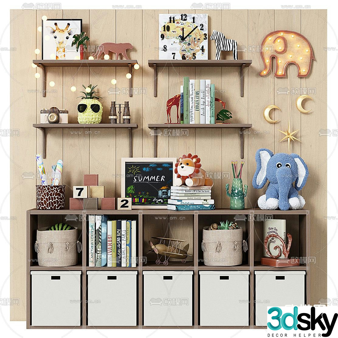 Children’s cabinet storage cabinet 3d model