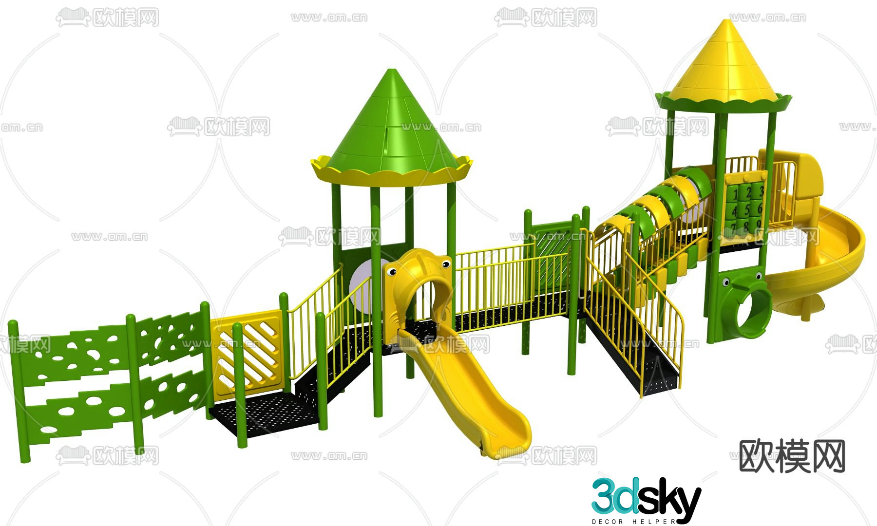 Children's slide amusement equipment 3d model