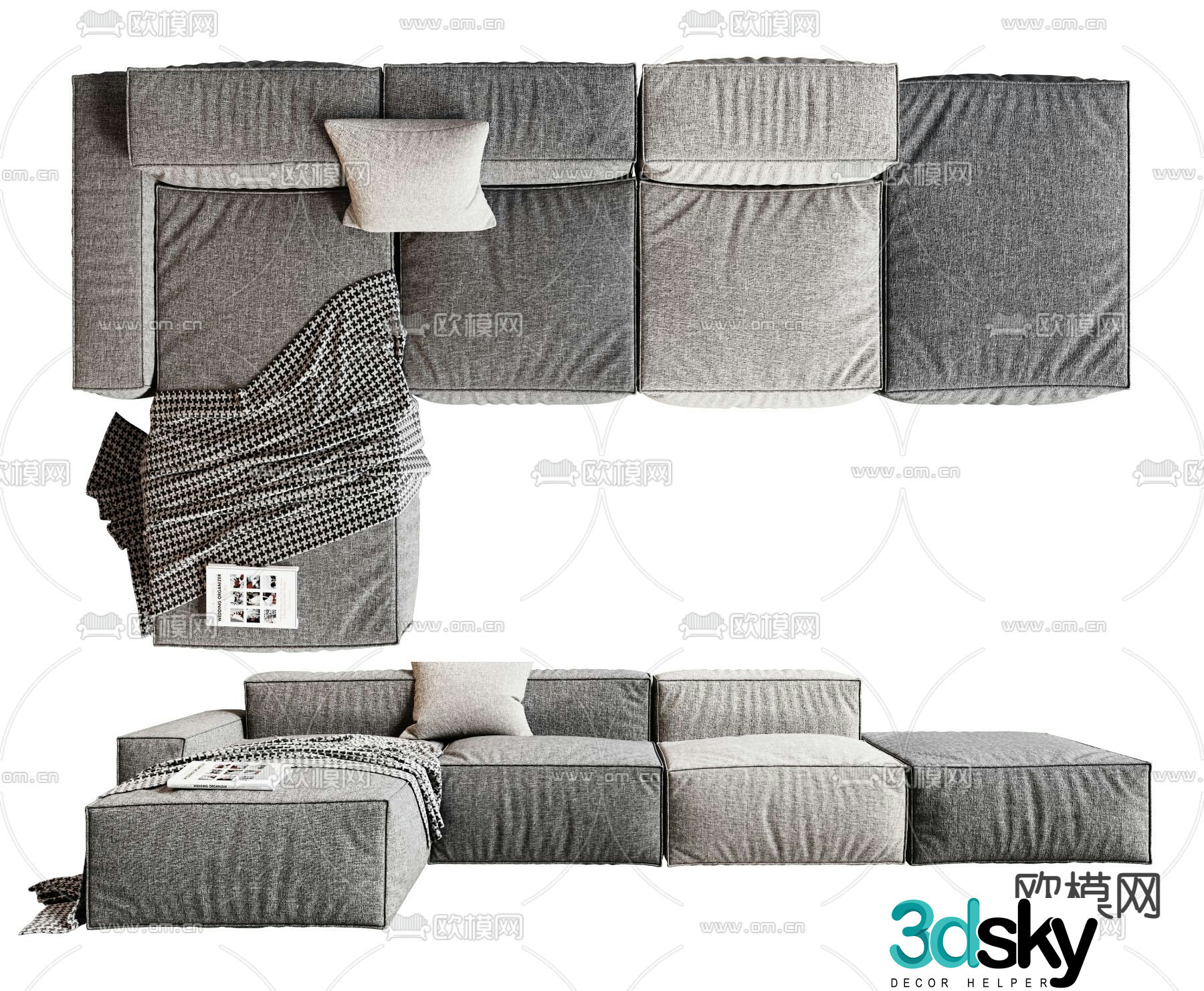 MISSANA upholstered sofa corner sofa 3d model