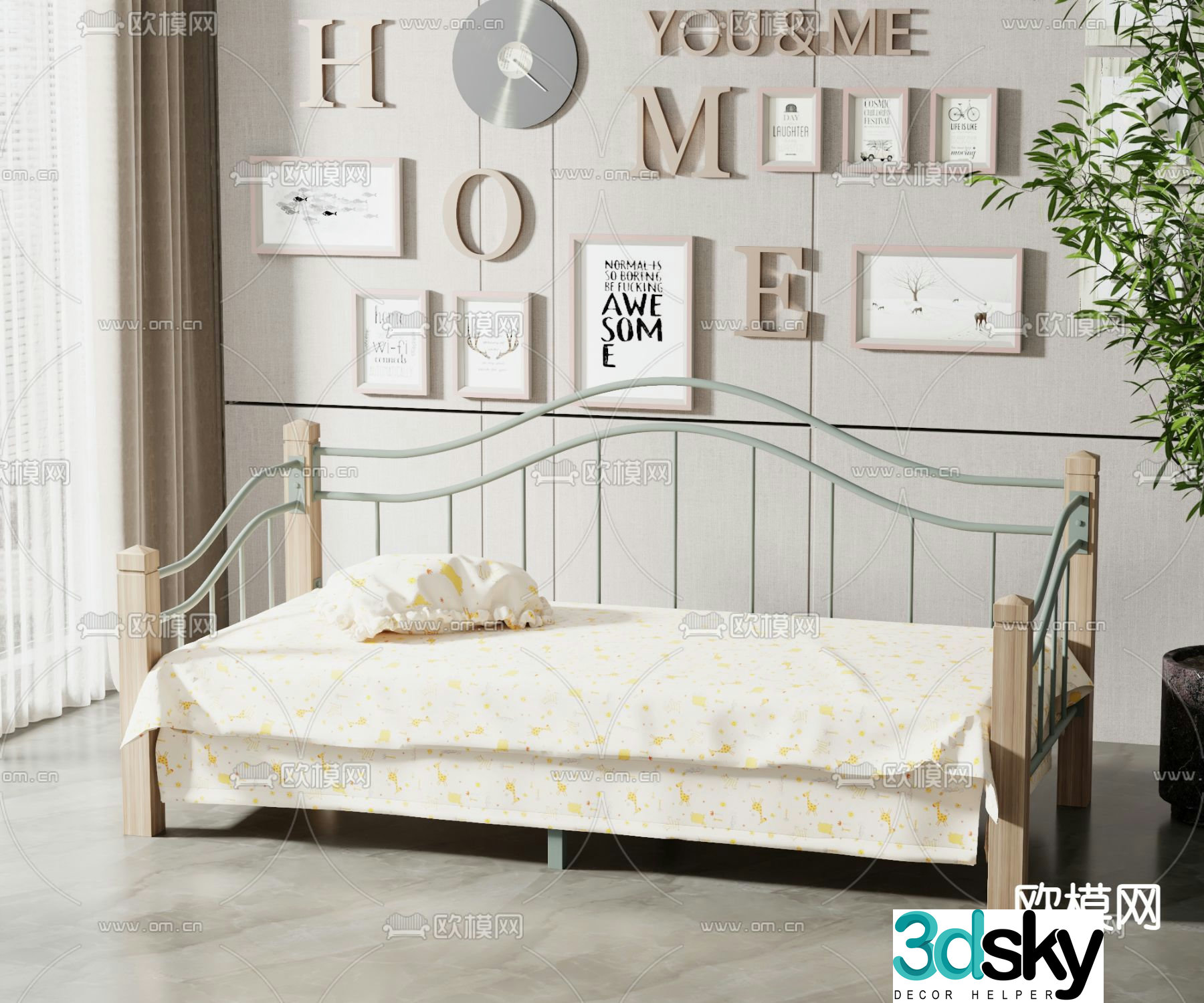 Modern crib 3d model