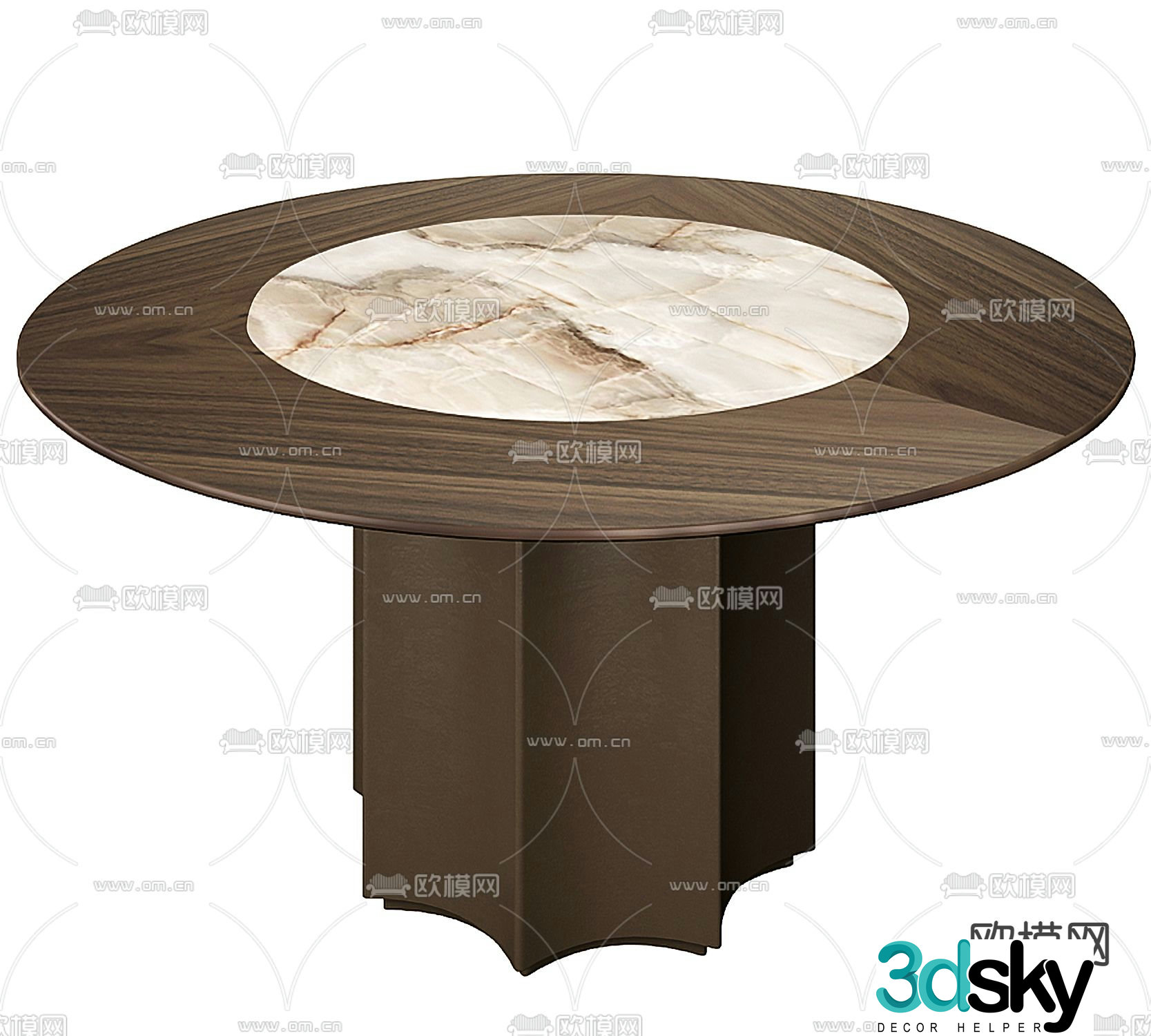 Minotti round dining table 3d model