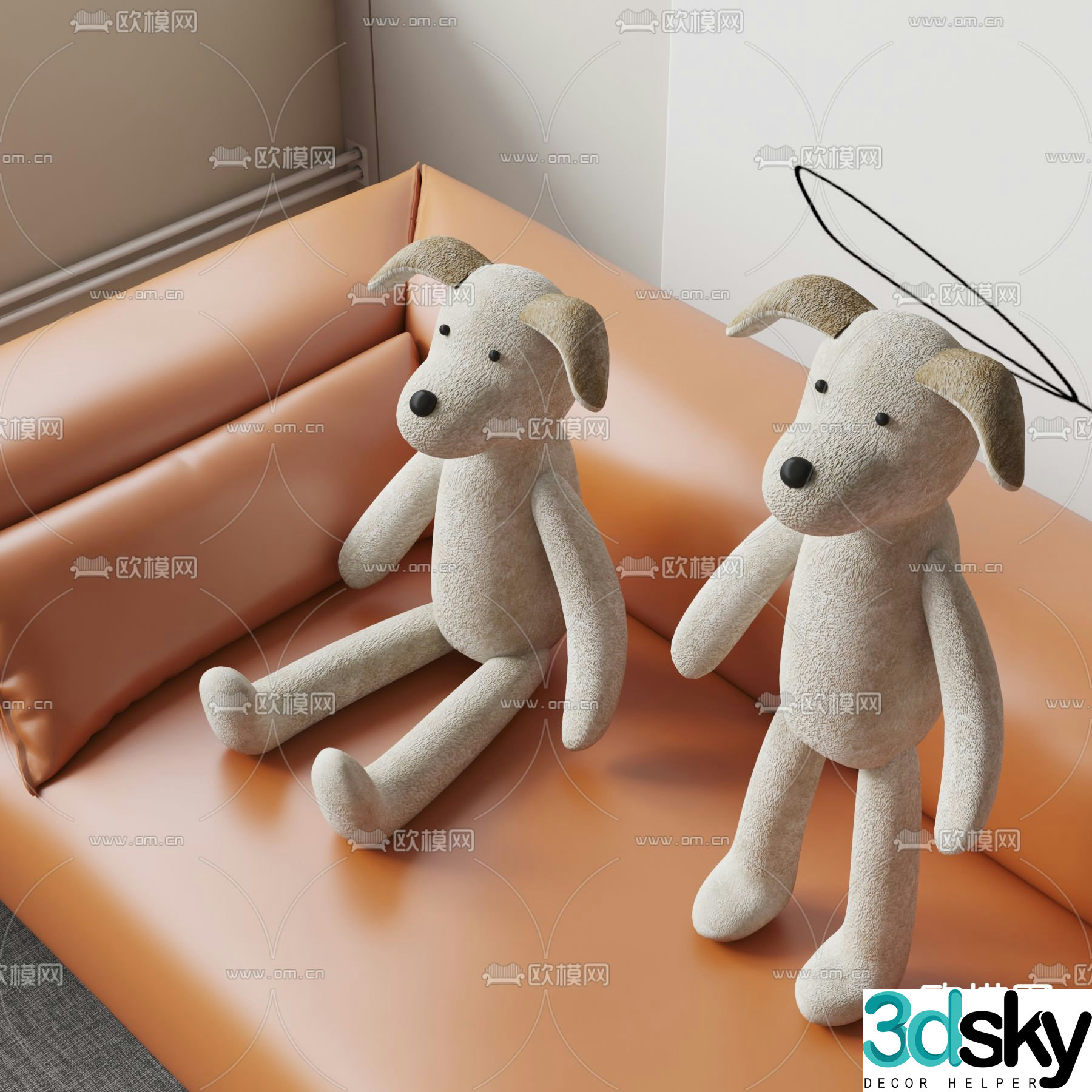 Dog pillow puppy doll 3d model
