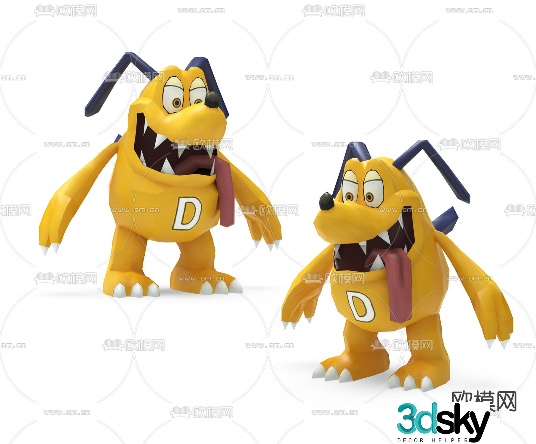 Cartoon dog doll toy 3d model