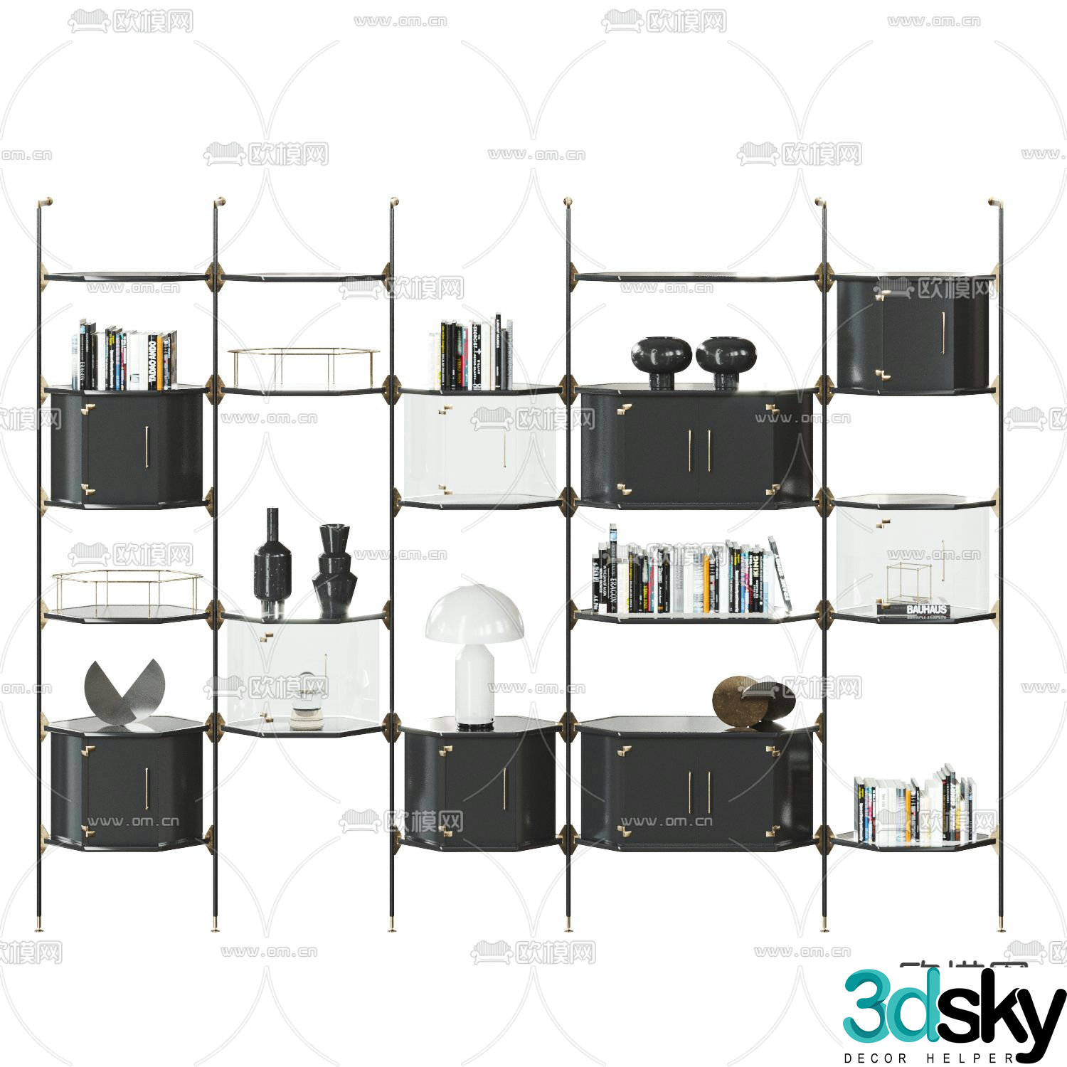 BAXTER decorative shelf bookshelf 3d model
