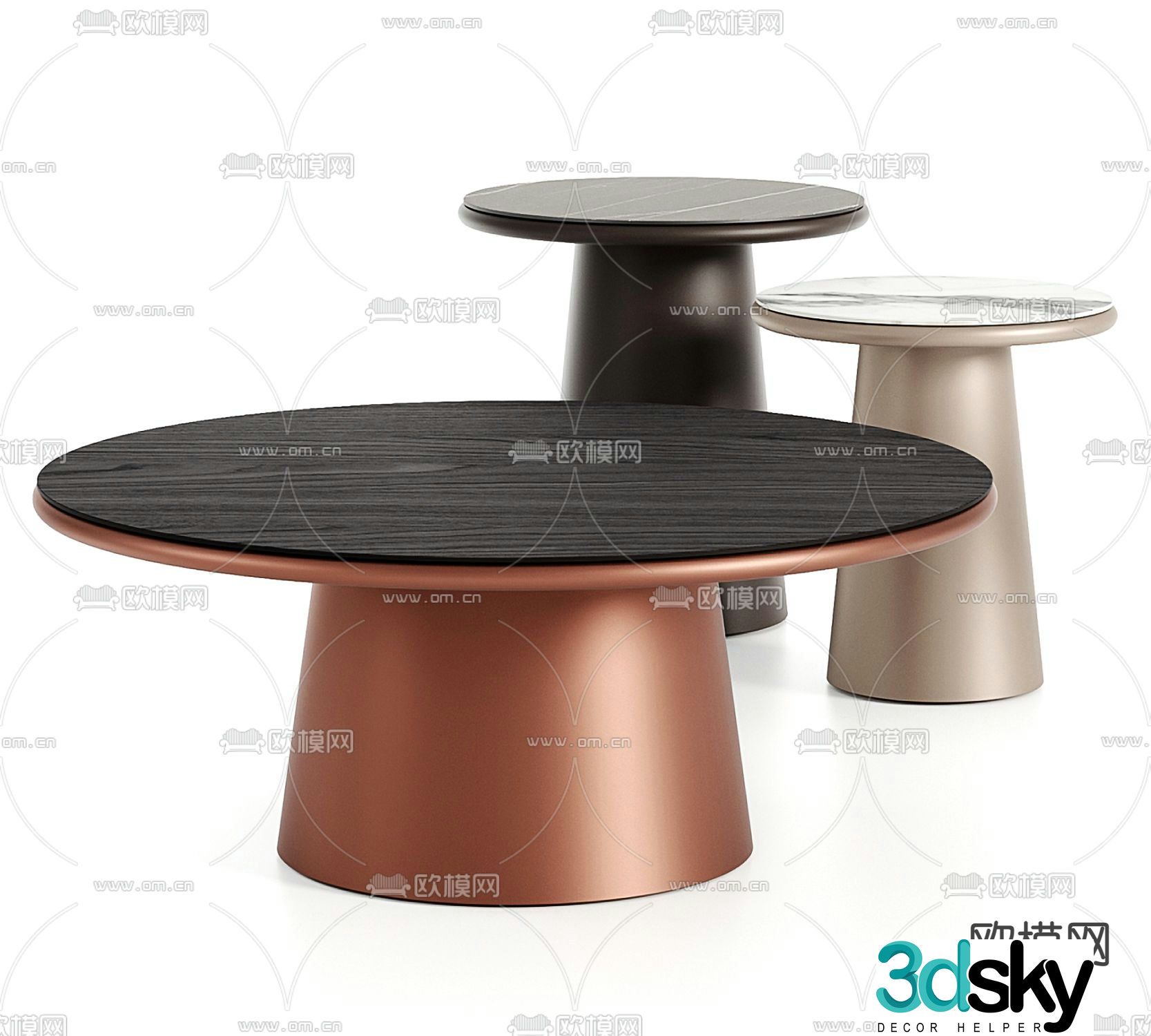 Poliform round coffee table 3d model