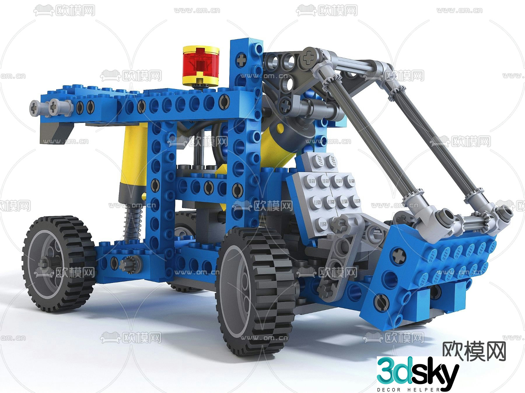 Building block toy car toy 3d model