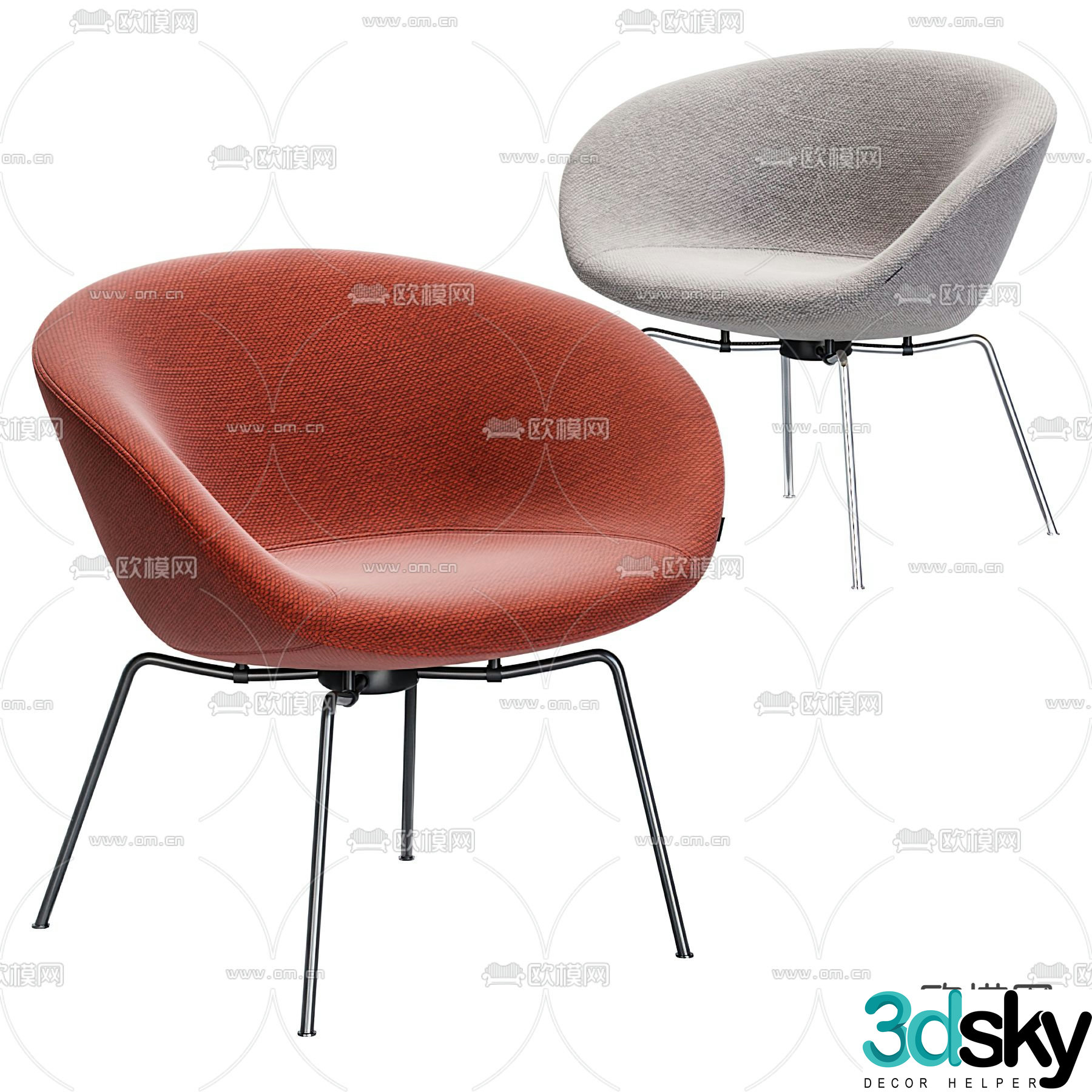 poliform single chair 3d model