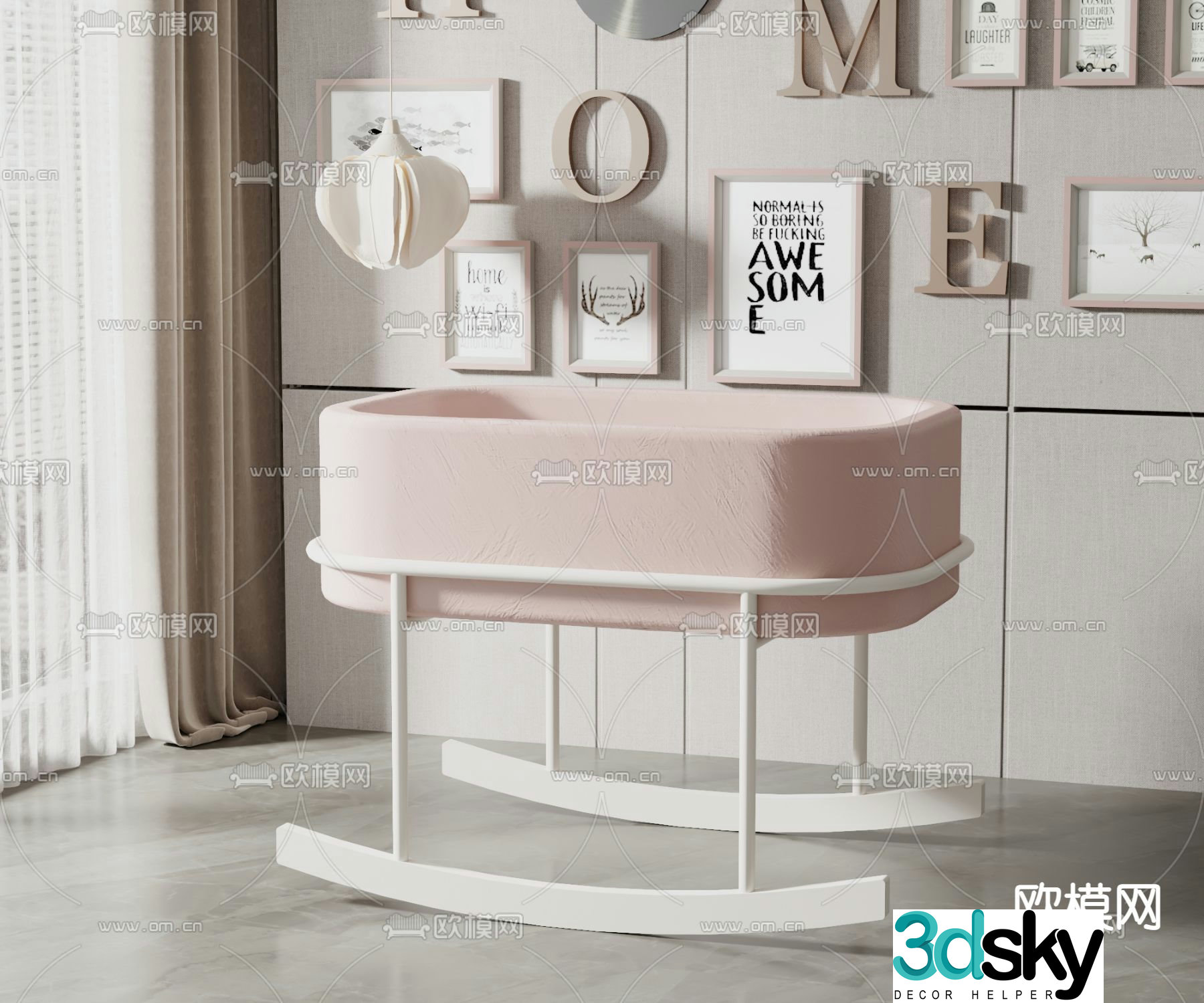 Modern baby rocker 3d model