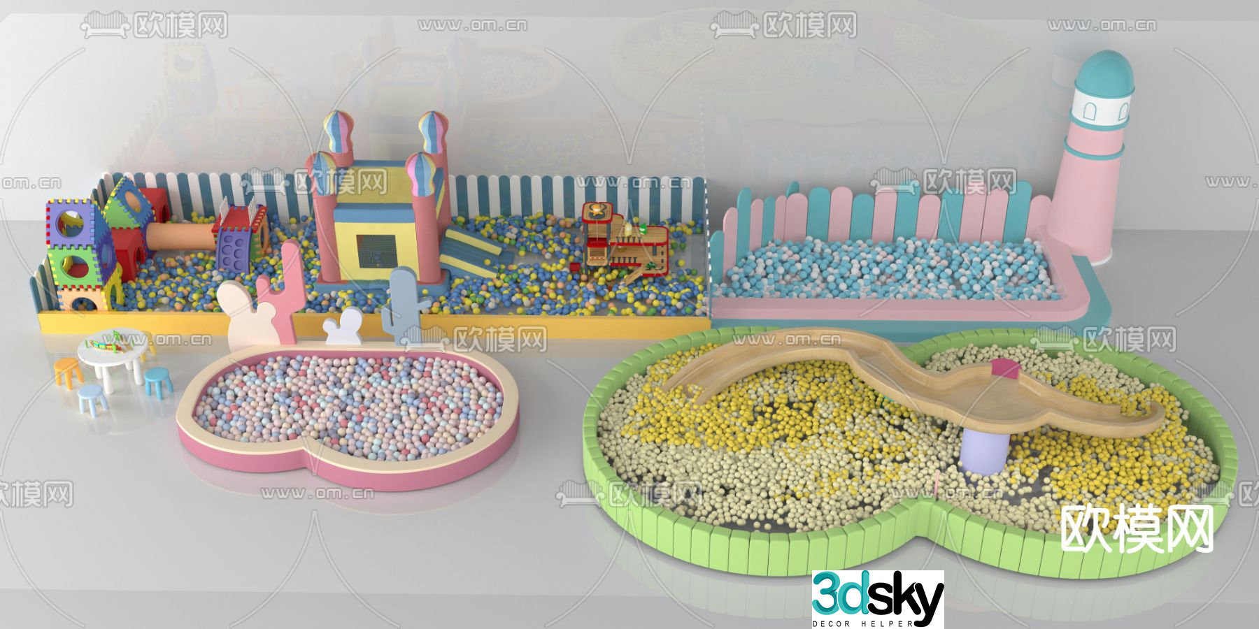 Children's Paradise Ocean Ball Entertainment Facility 3D Model