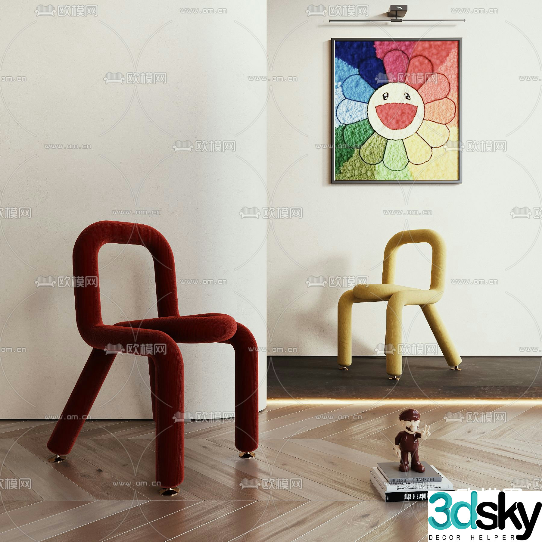 Modern creative single chair 3d model