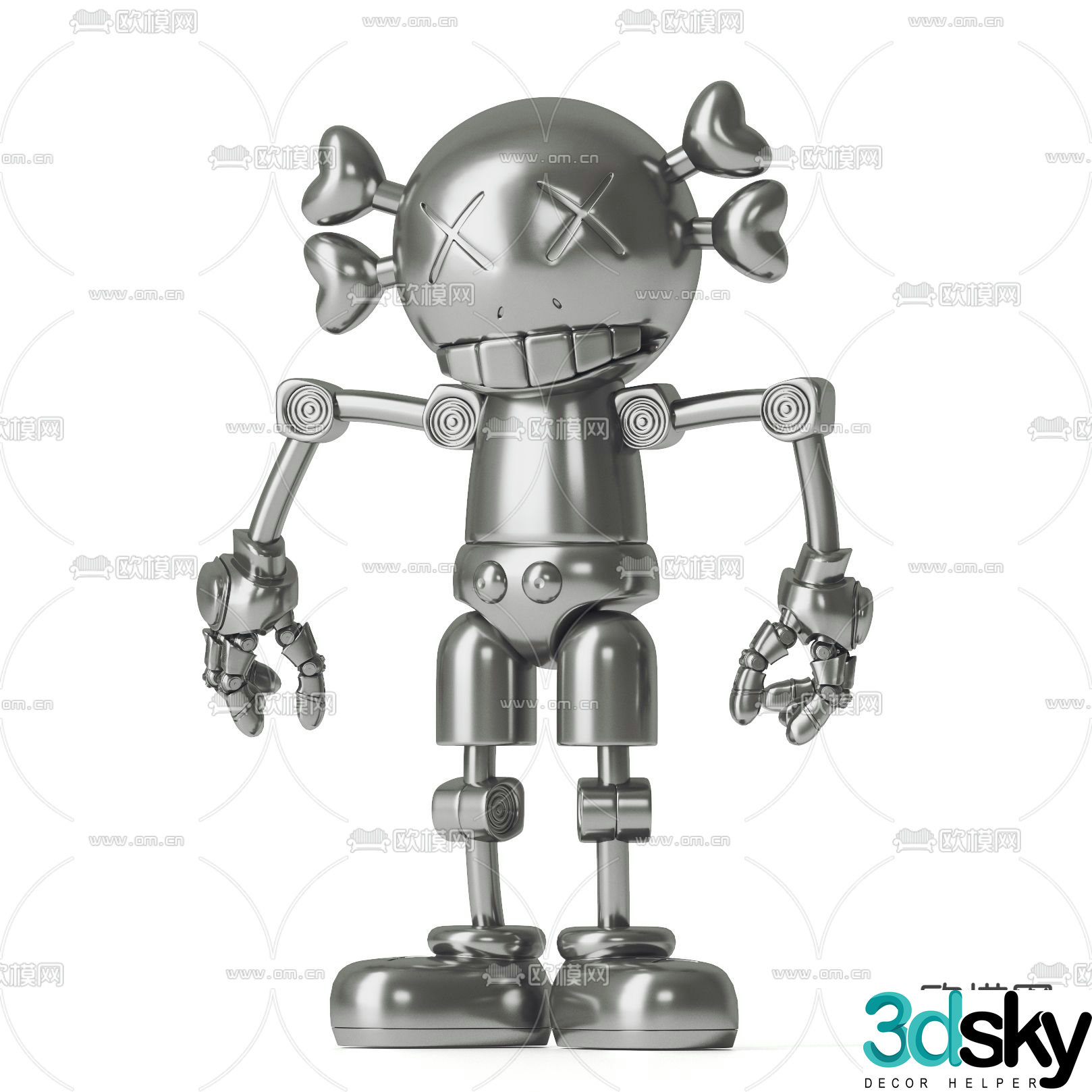 kaws sculpture trendy ornaments 3d model