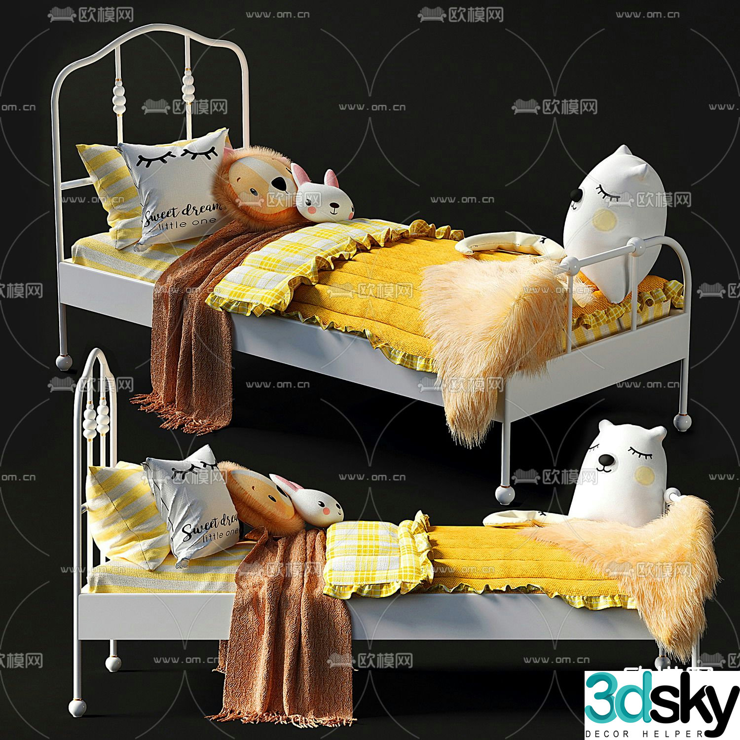Nordic children’s bed 3d model